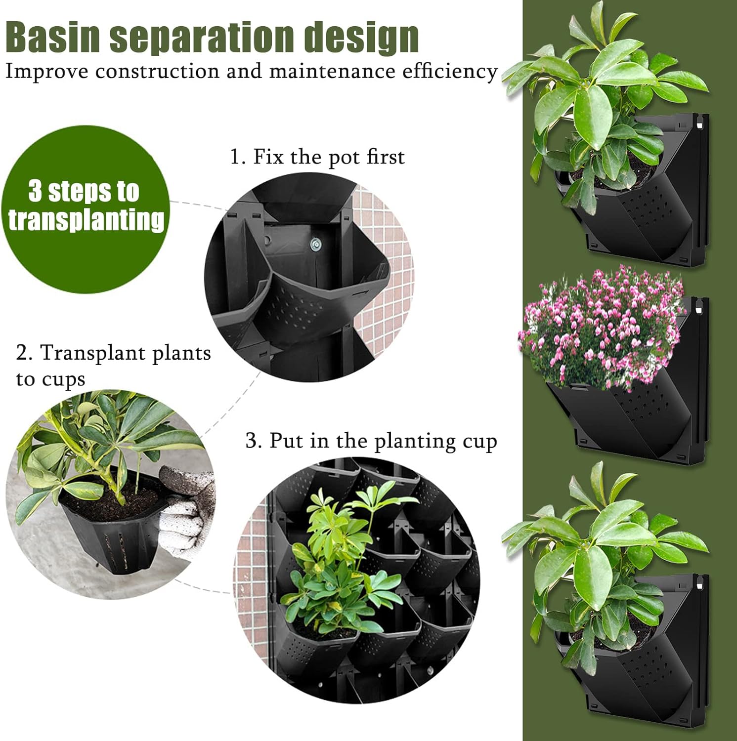 CEIEVER Pianta da Parete Verticale con 36 Tasche - immagine 2