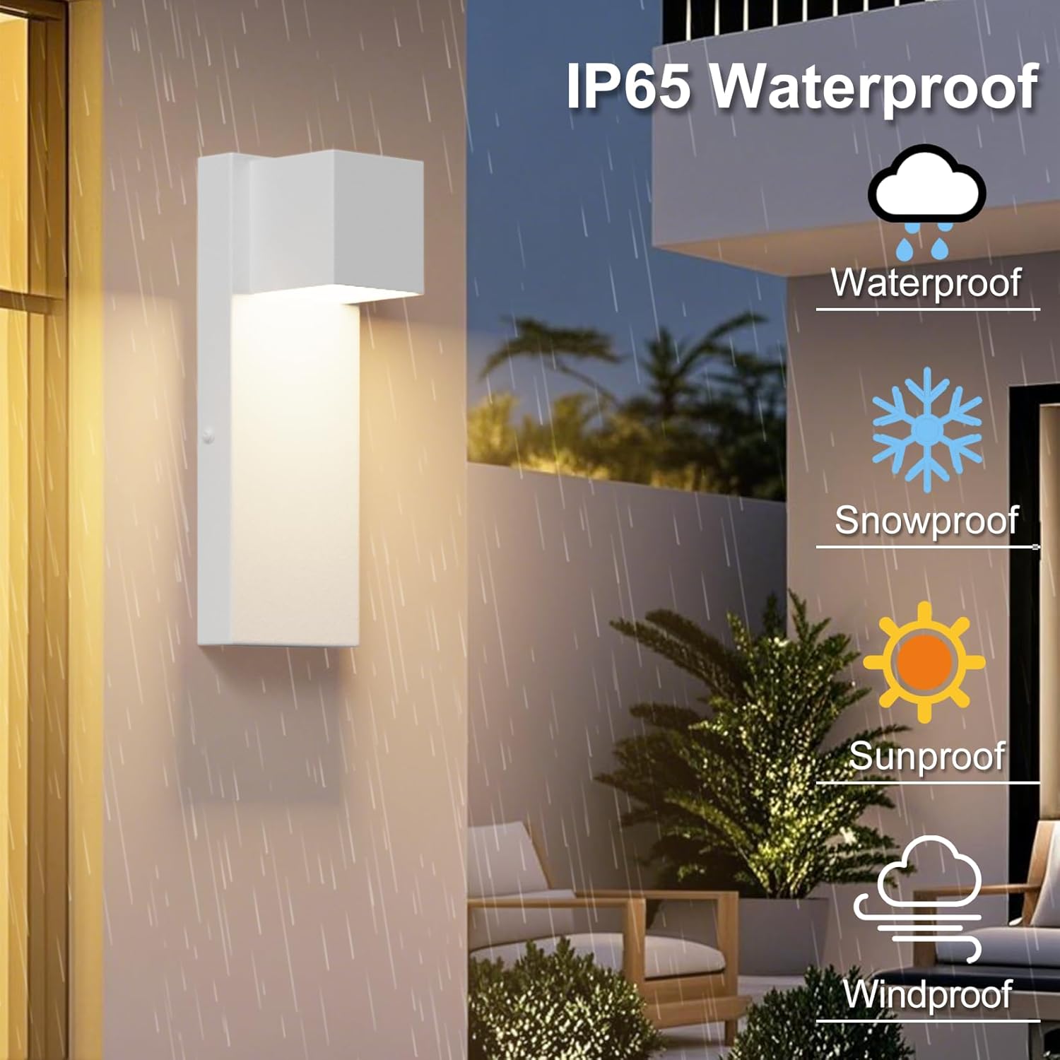 K-bright Applique LED da Esterno 16W, 2 Pezzi, Bianco - immagine 4