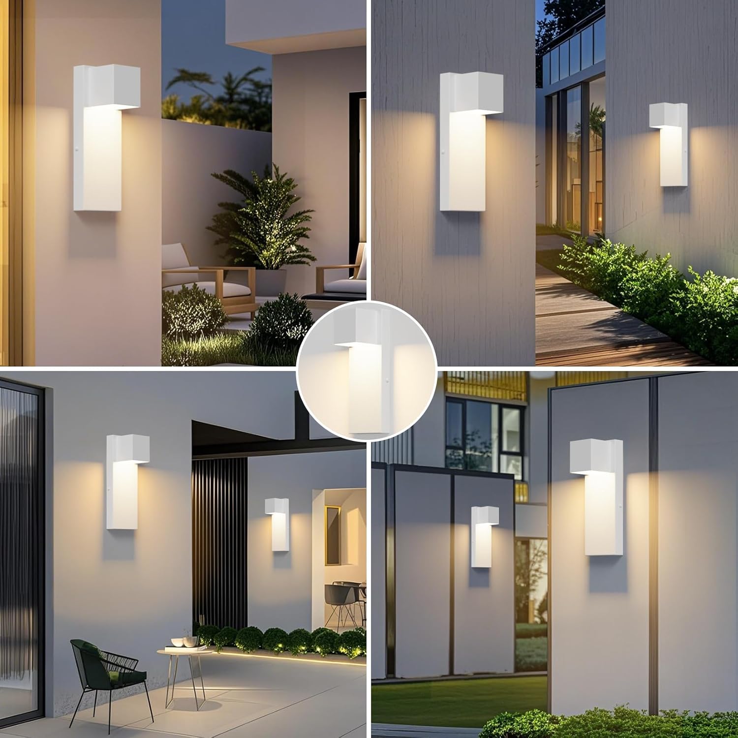 K-bright Applique LED da Esterno 16W, 2 Pezzi, Bianco - immagine 7