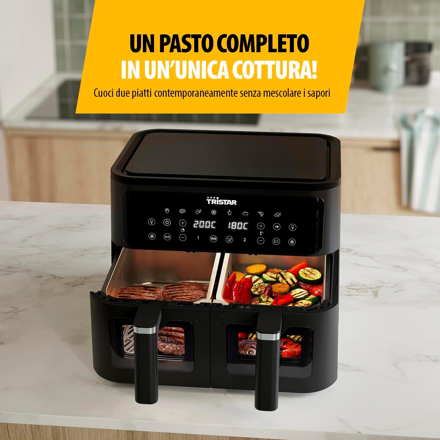 Tristar Friggitrice ad Aria Doppio Cestello 9L - immagine 5