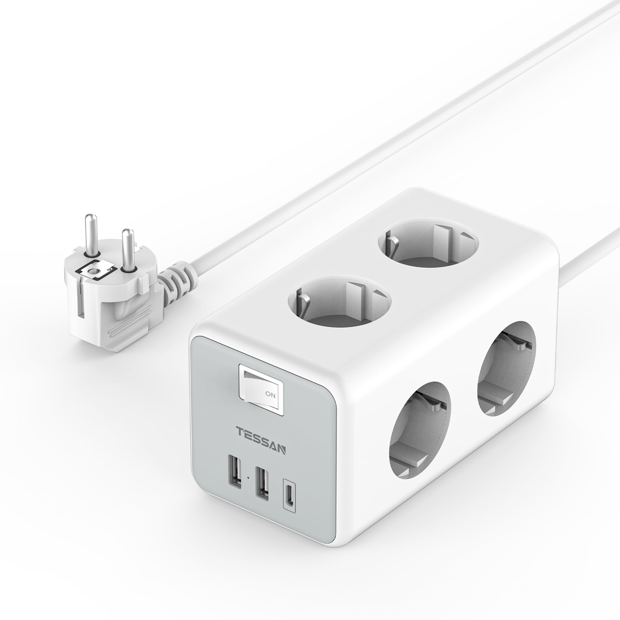 TESSAN Adattatore Presa Americana 5 in 1 Adattatore USA con 2 USB C e A 1875W