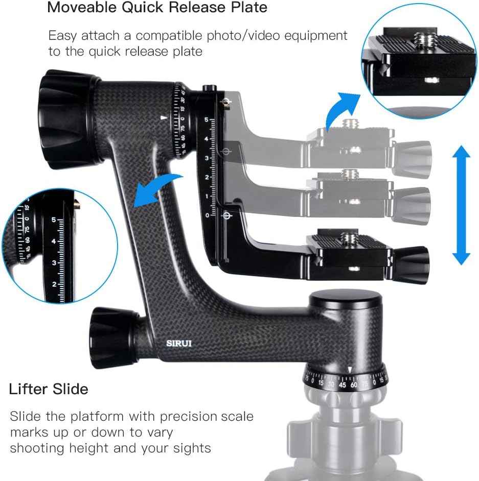Sirui PH-10 Gimbal Testa Treppiede Professionale in Carbonio - immagine 4