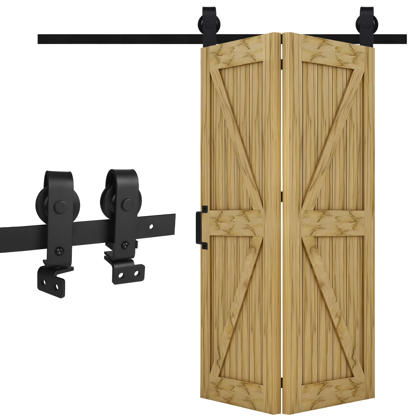 Dbreaks Binario per Porta Scorrevole Kit 1M, Nero e Rustico