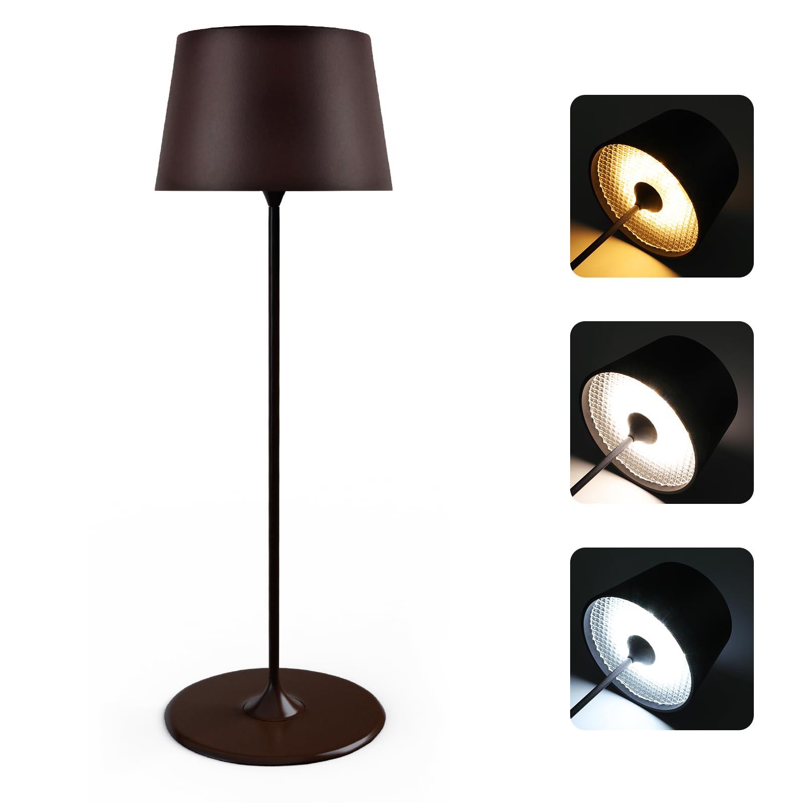 MU LIN Lampada da Tavolo Ricaricabile Senza Fili, Marrone