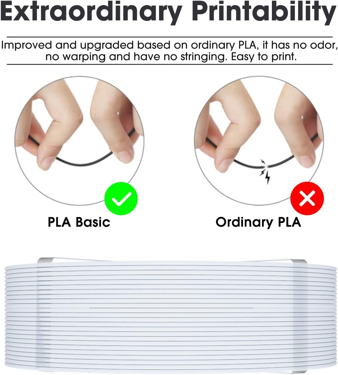Esun PLA Refill Filamento 1,75mm per Stampa 3D, Bianco Freddo-4KG - immagine 2