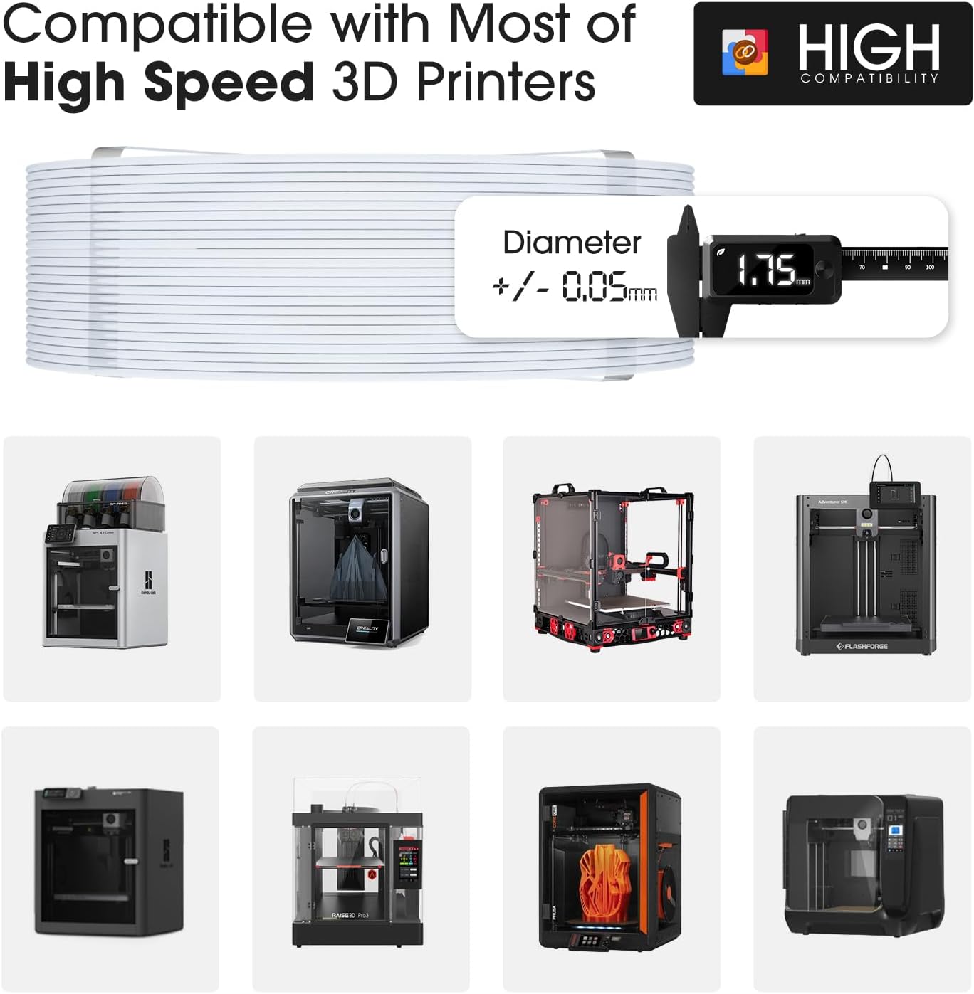 Esun PLA Refill Filamento 1,75mm per Stampa 3D, Bianco Freddo-4KG - immagine 7