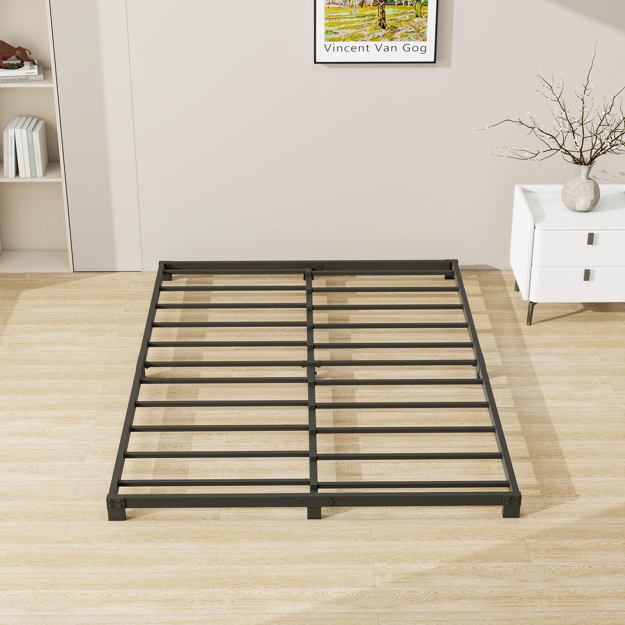 Letto a Piattaforma in Metallo 120x200cm