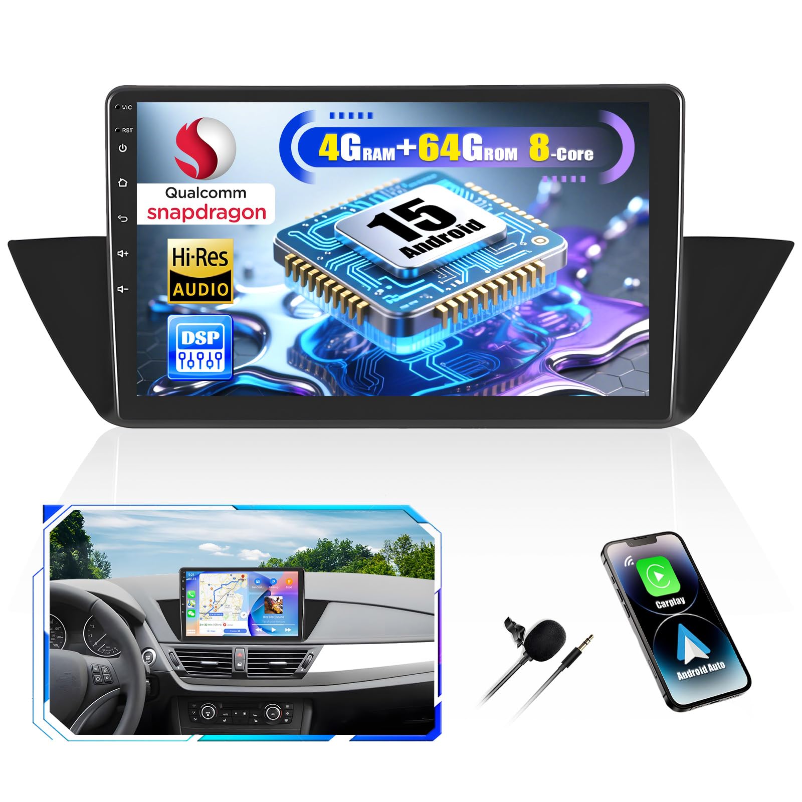 Camecho Autoradio Android 15 per BMW X1 E84 (2010-2016)