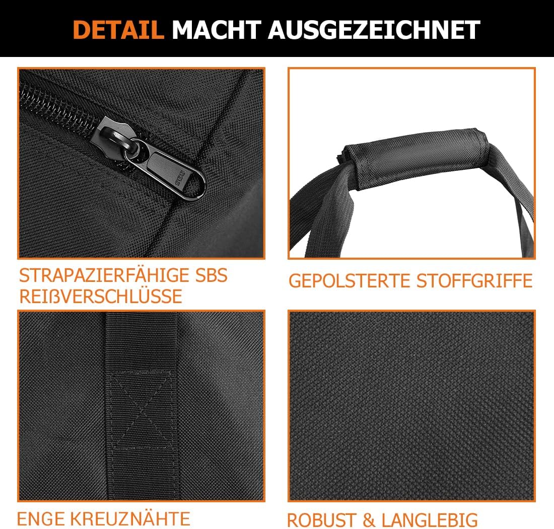 INFANZIA Borsa Sportiva Extra Grande con Cerniera, Nero - immagine 3