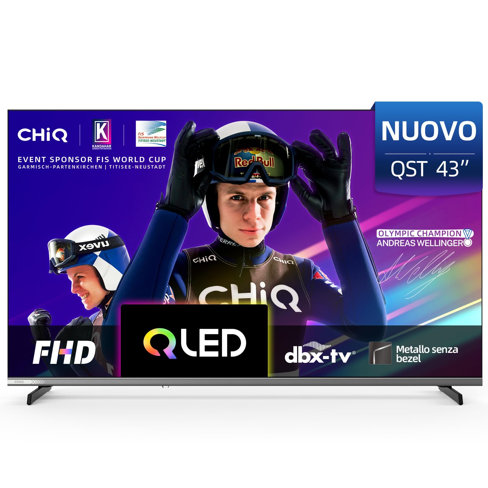 Chiq L43QST 43 Pollici TV QLED Pro Smart Google Full HD
