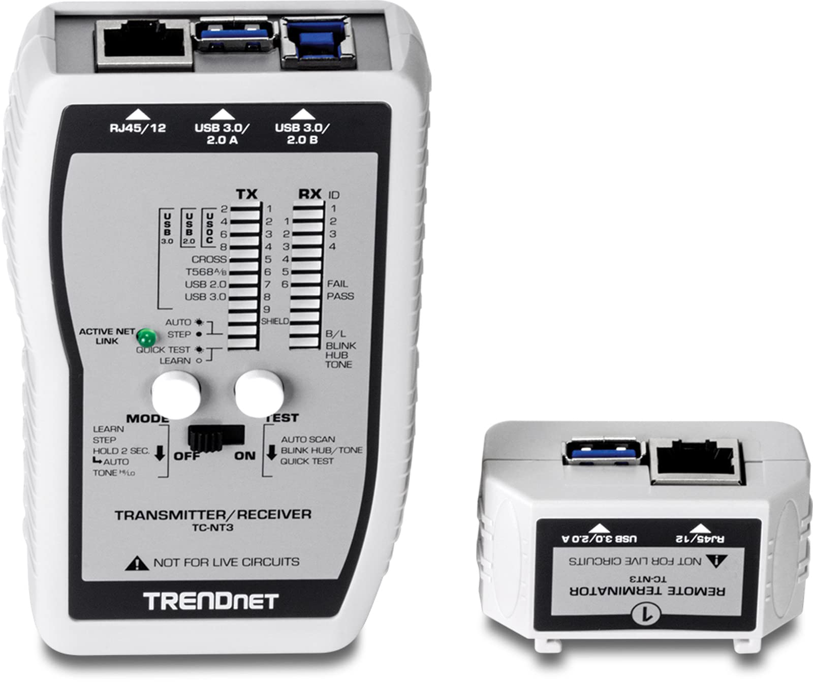 Trendnet TC-NT3 Tester per Cavi VDV & USB, Grigio