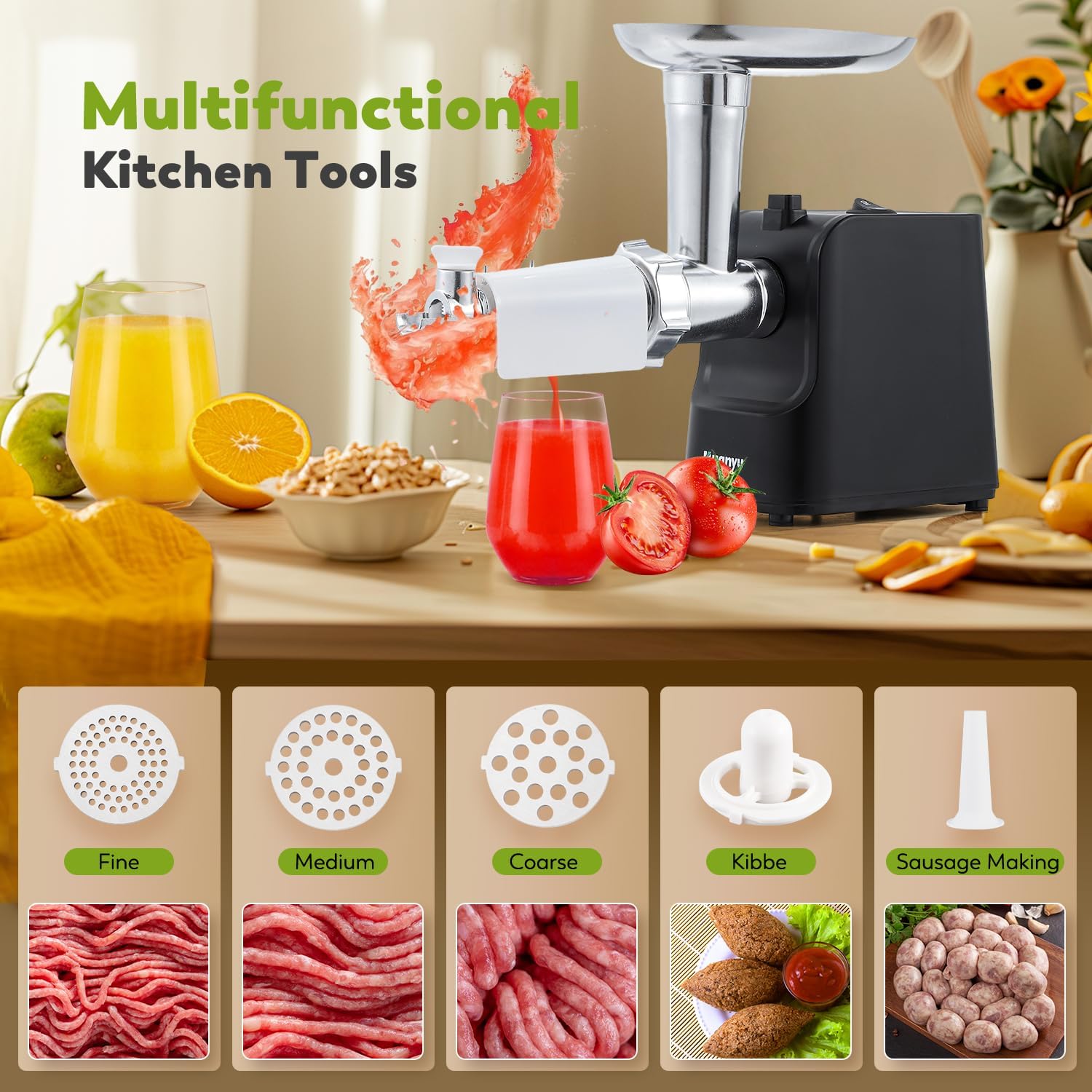 Huanyu Grattugia Elettrica Multifunzionale 250W, Nera - immagine 3