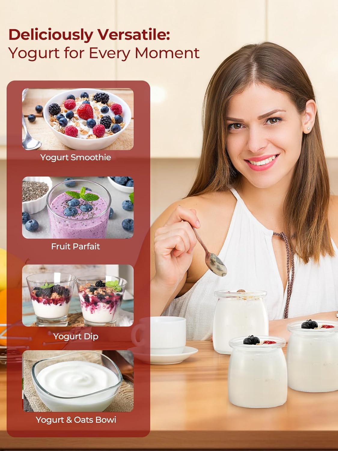 FOHERE Yogurtiera Elettrica con LCD Display - immagine 8