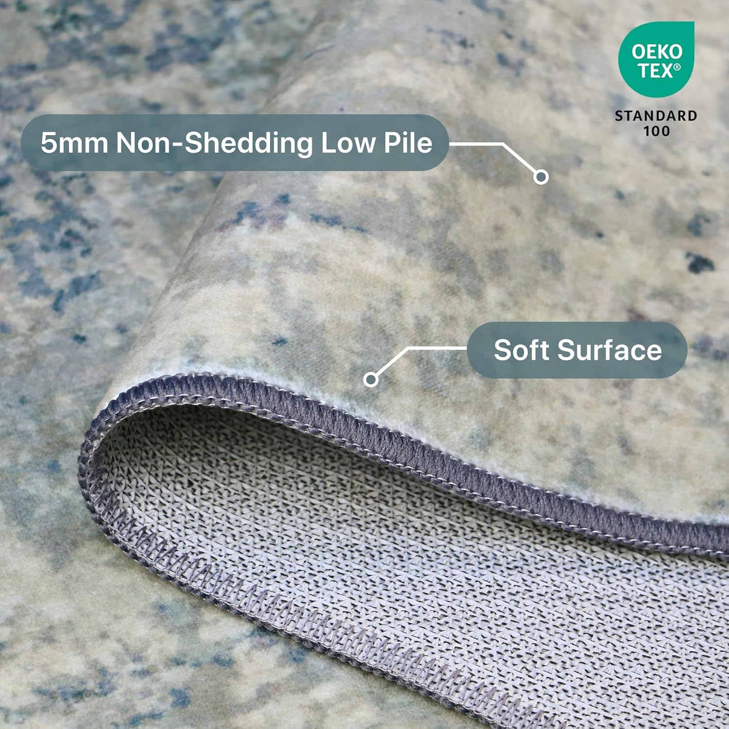 Beimo Tappeto Salotto Pelo Corto 120x170cm, Blu - immagine 2