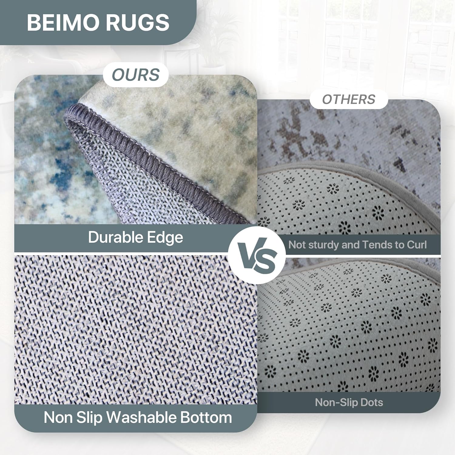 Beimo Tappeto Salotto Pelo Corto 120x170cm, Blu - immagine 3