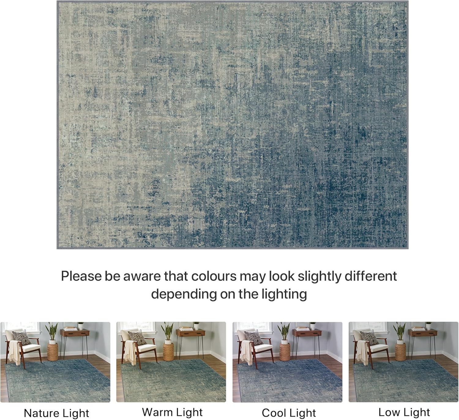 Beimo Tappeto Salotto Pelo Corto 120x170cm, Blu - immagine 5