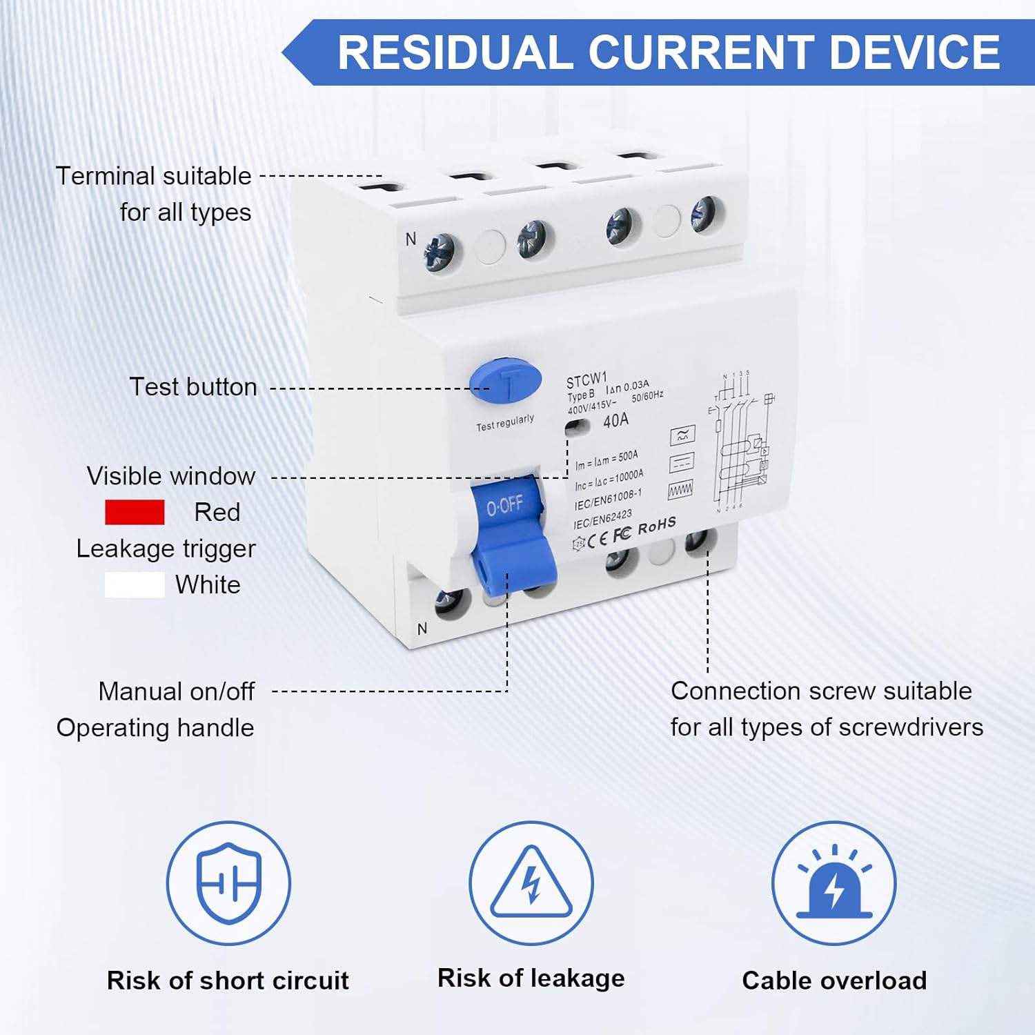 Differenziale Riarmo Automatico 40A 30mA 3P+N - immagine 3
