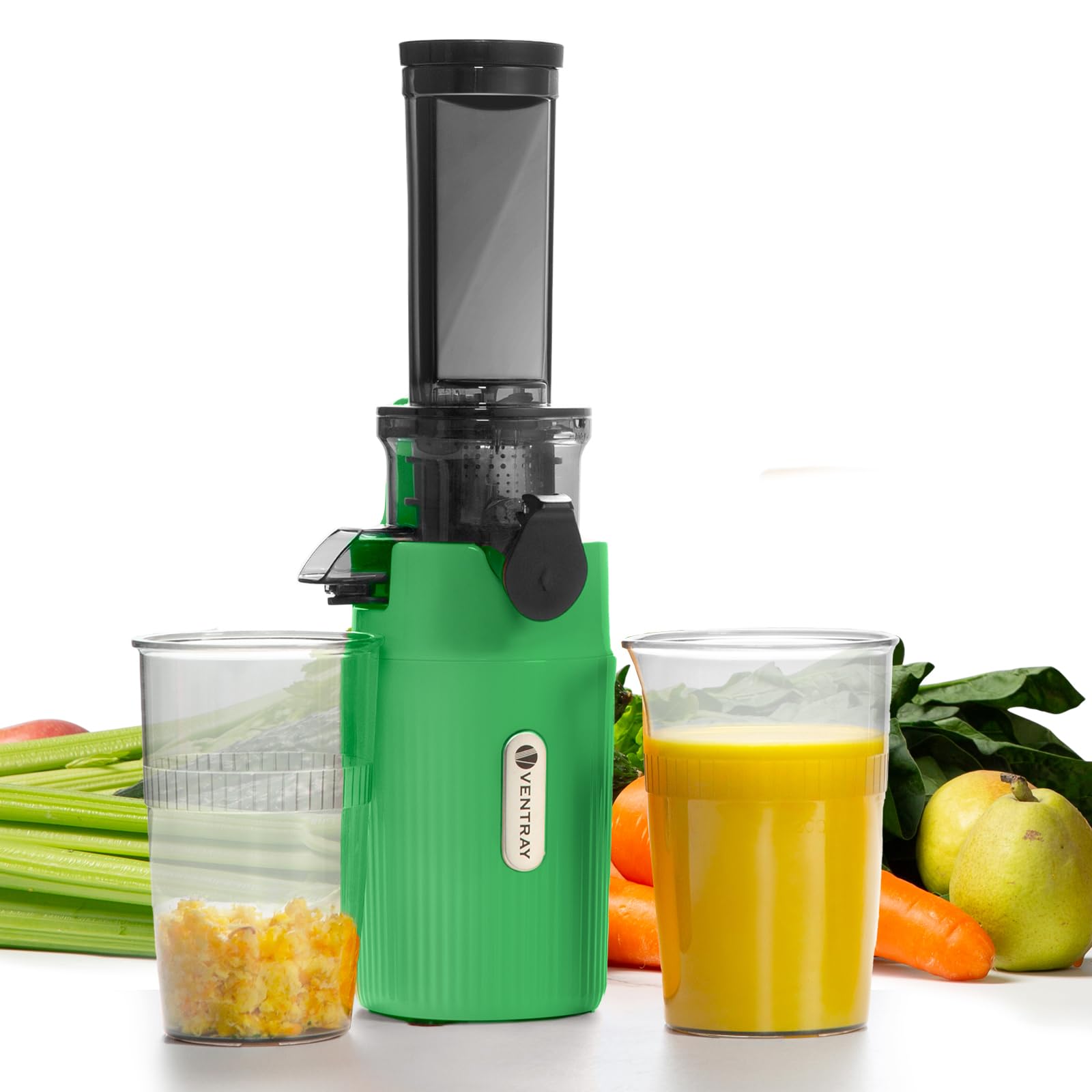 Ventray Ginnie - Estrattore Frutta e Verdura Slow Juicer, Verde