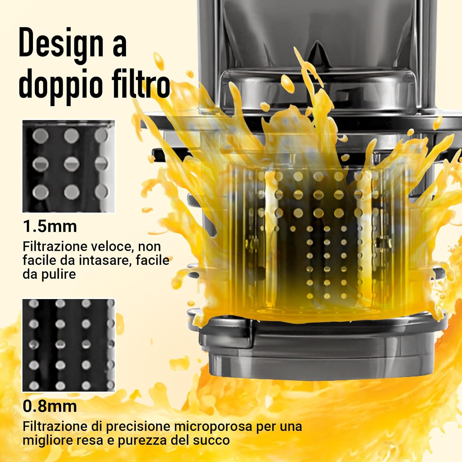 Ventray Ginnie - Estrattore Frutta e Verdura Slow Juicer, Verde - immagine 2