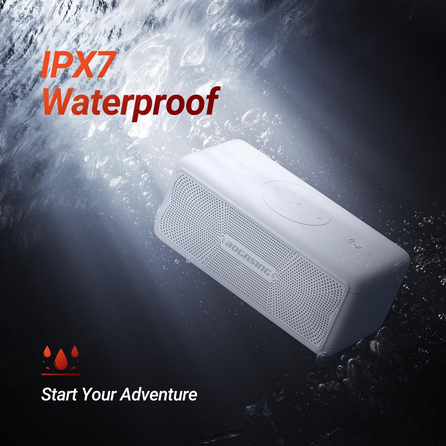 Bogasing M5 Cassa Bluetooth Portatile 40W, Bianco - immagine 5