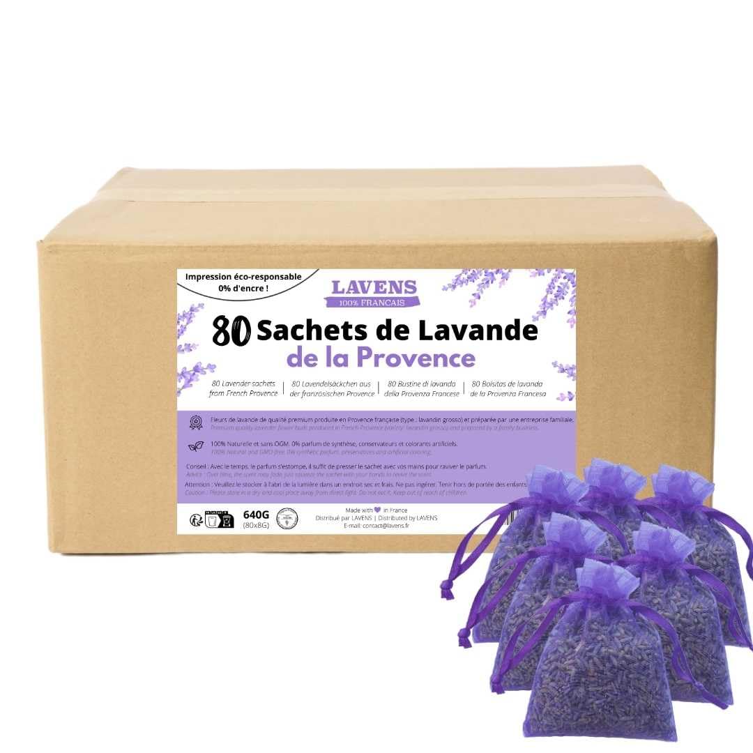 Lavens - 80 Sacchetti Profumati alla Lavanda 640g