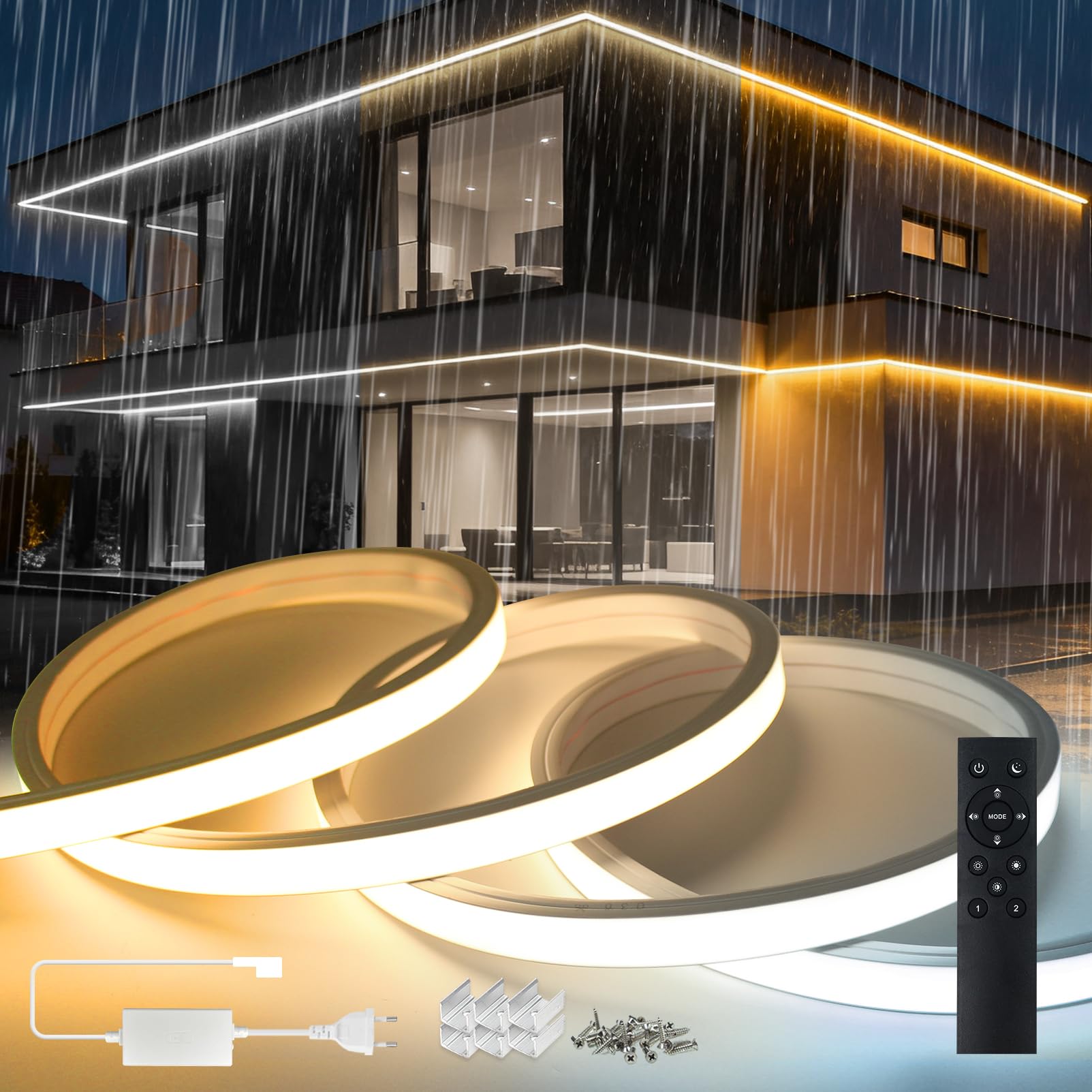 Striscia LED Neon 5 Metri 220V Dimmerabile IP65