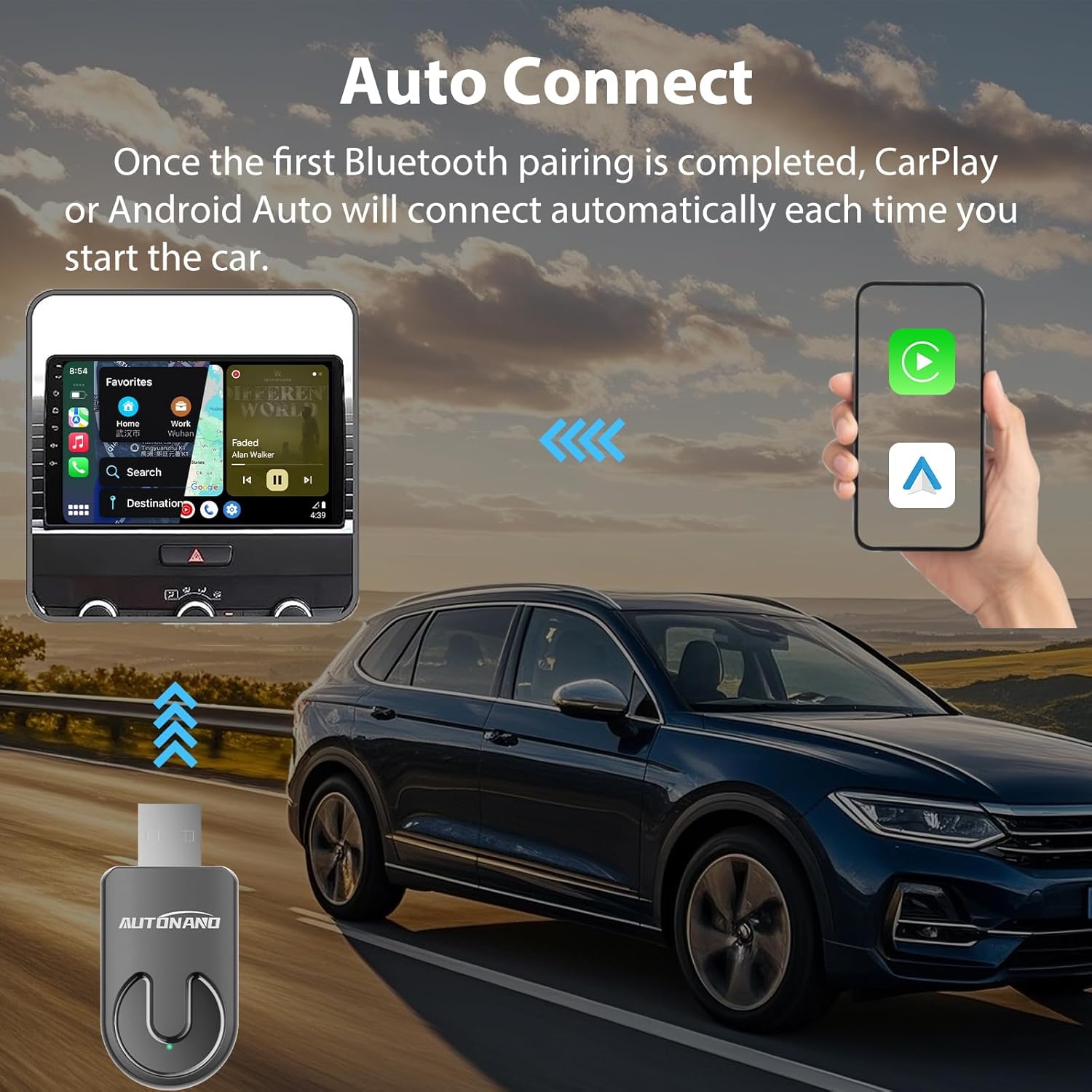 Adattatore Wireless 2 in 1 CarPlay e Android Auto - immagine 6
