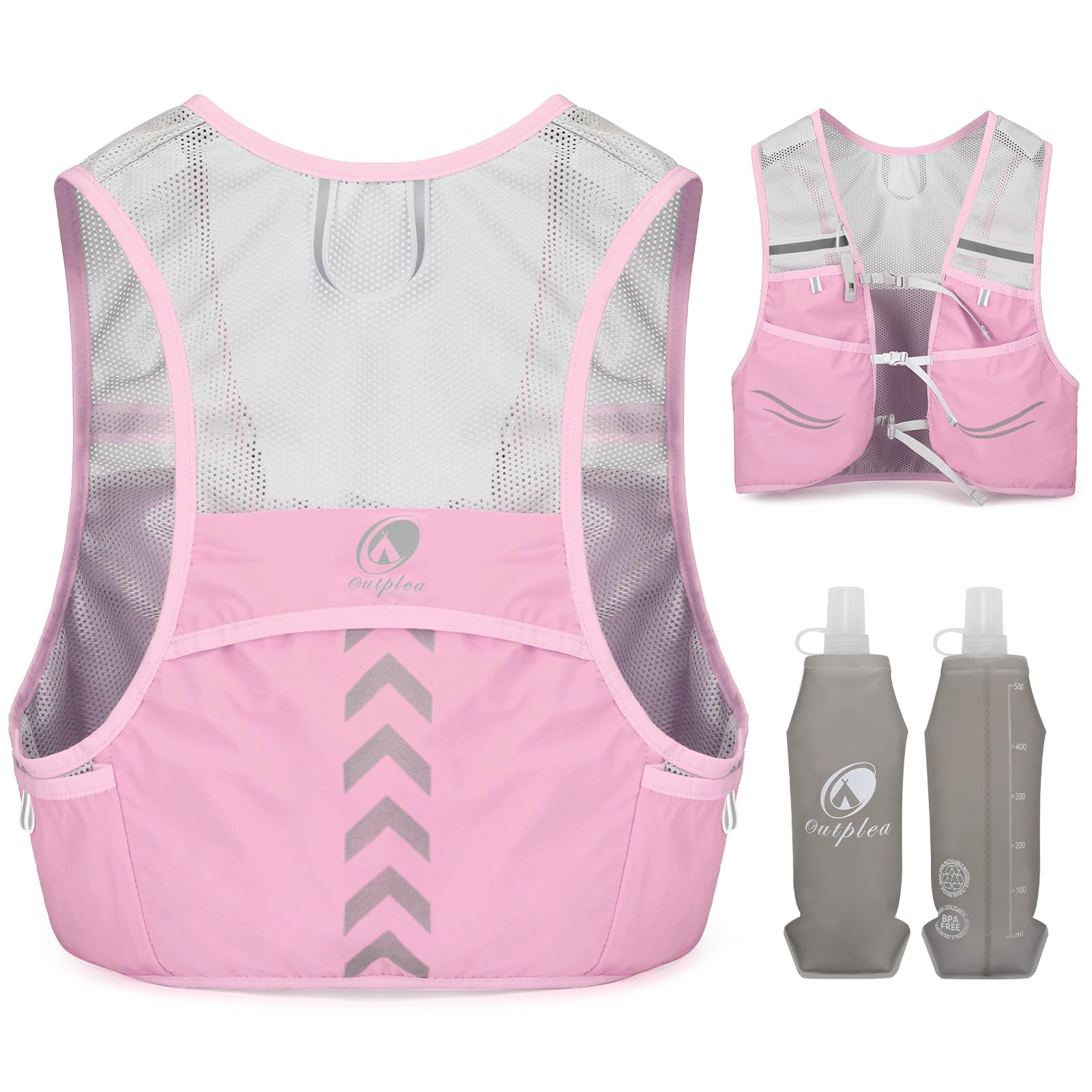 Gilet Idratazione Running con 2 Borracce 500ml