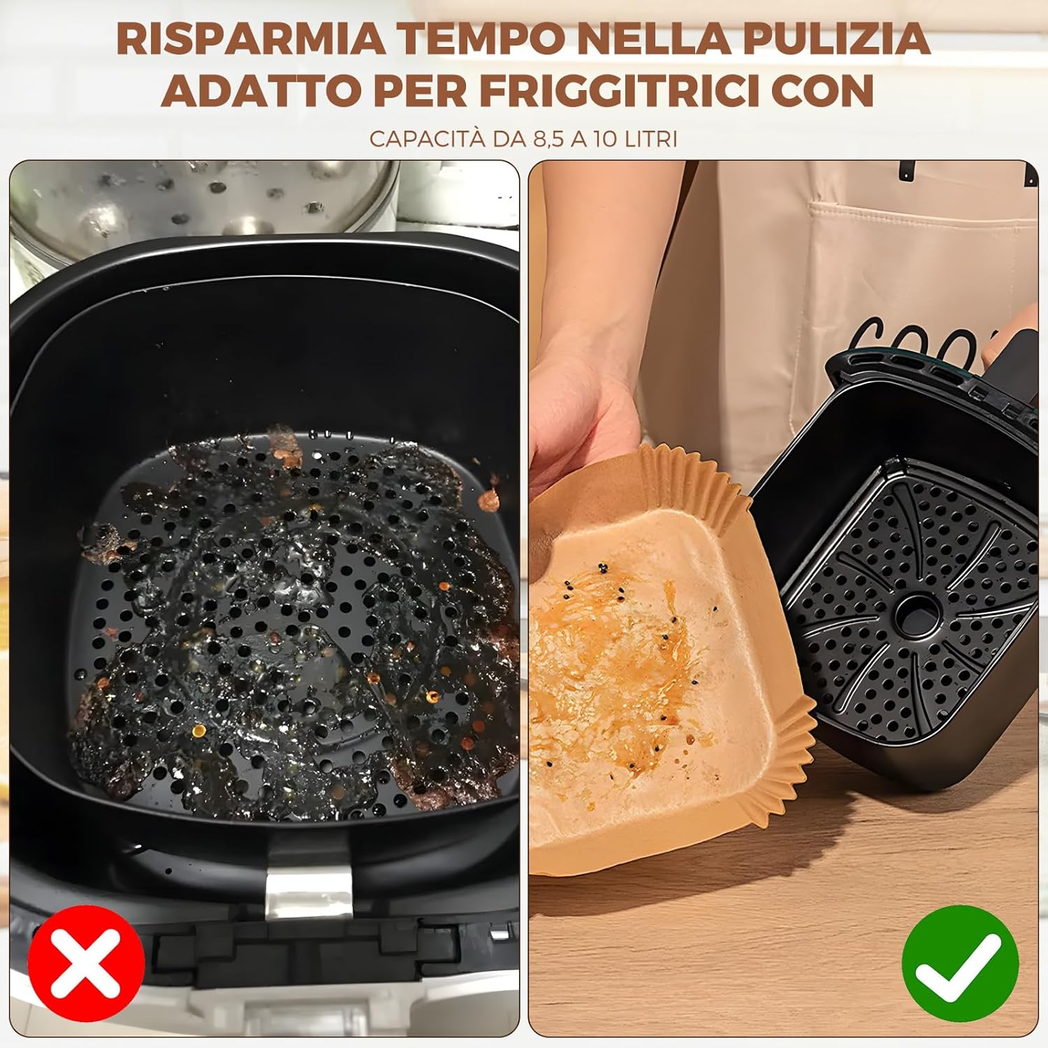 Carta da Forno per Friggitrice ad Aria 200 Pezzi - immagine 5