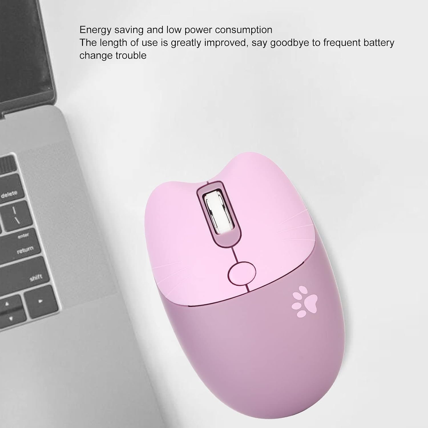 Cute Cat Mouse Wireless Silenzioso, Ergonomico Mouse Rosa Ricevitore ...