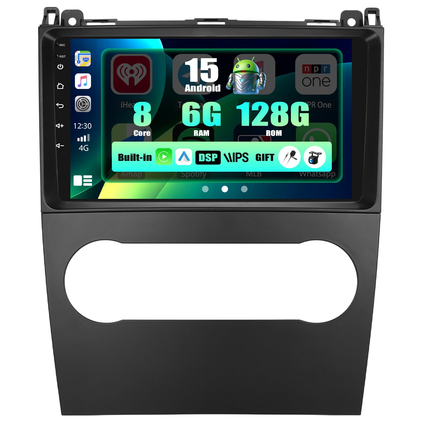 Sixwin Autoradio Android 15 9'' per Mercedes Classe B/A 2008-2011