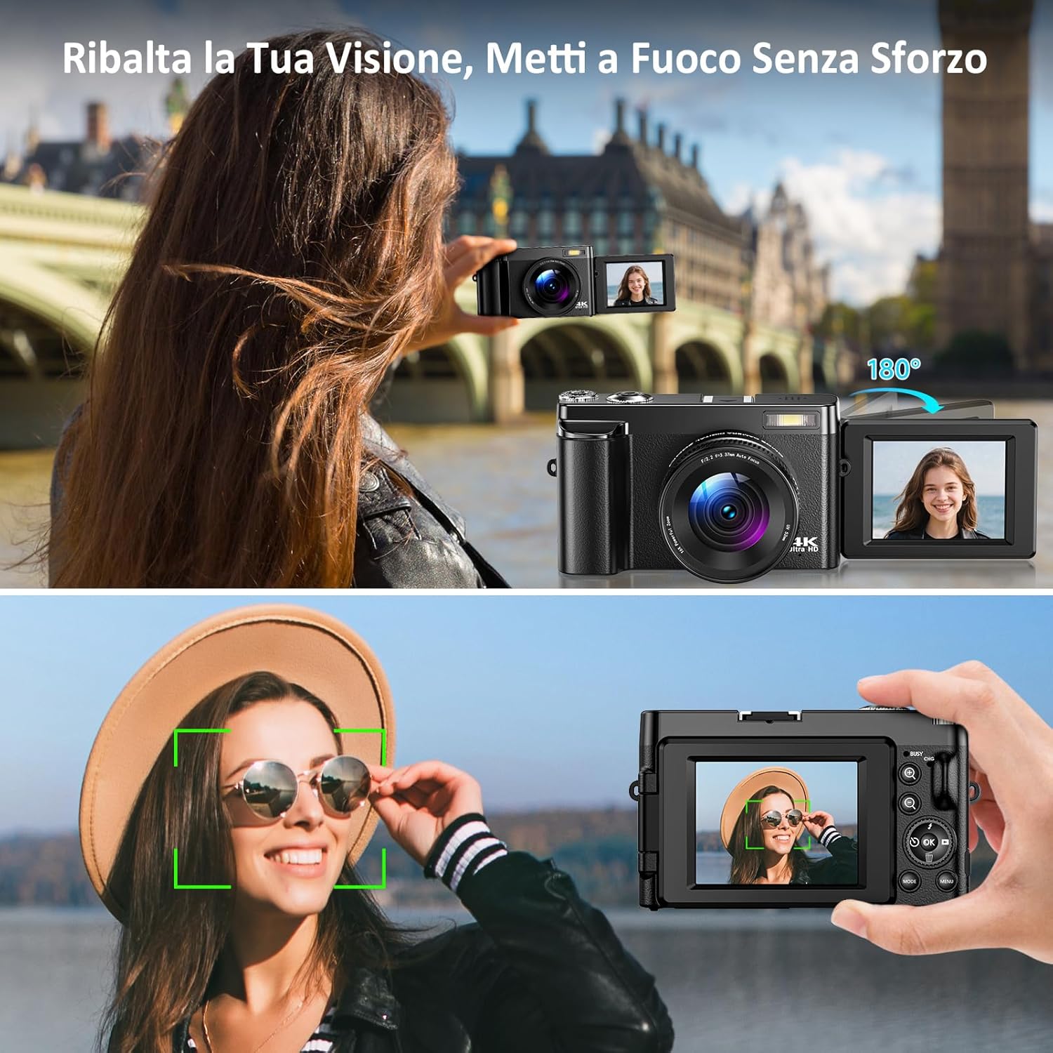Fotocamera Digitale 4K 64MP con WiFi e Scheda 32GB - immagine 4