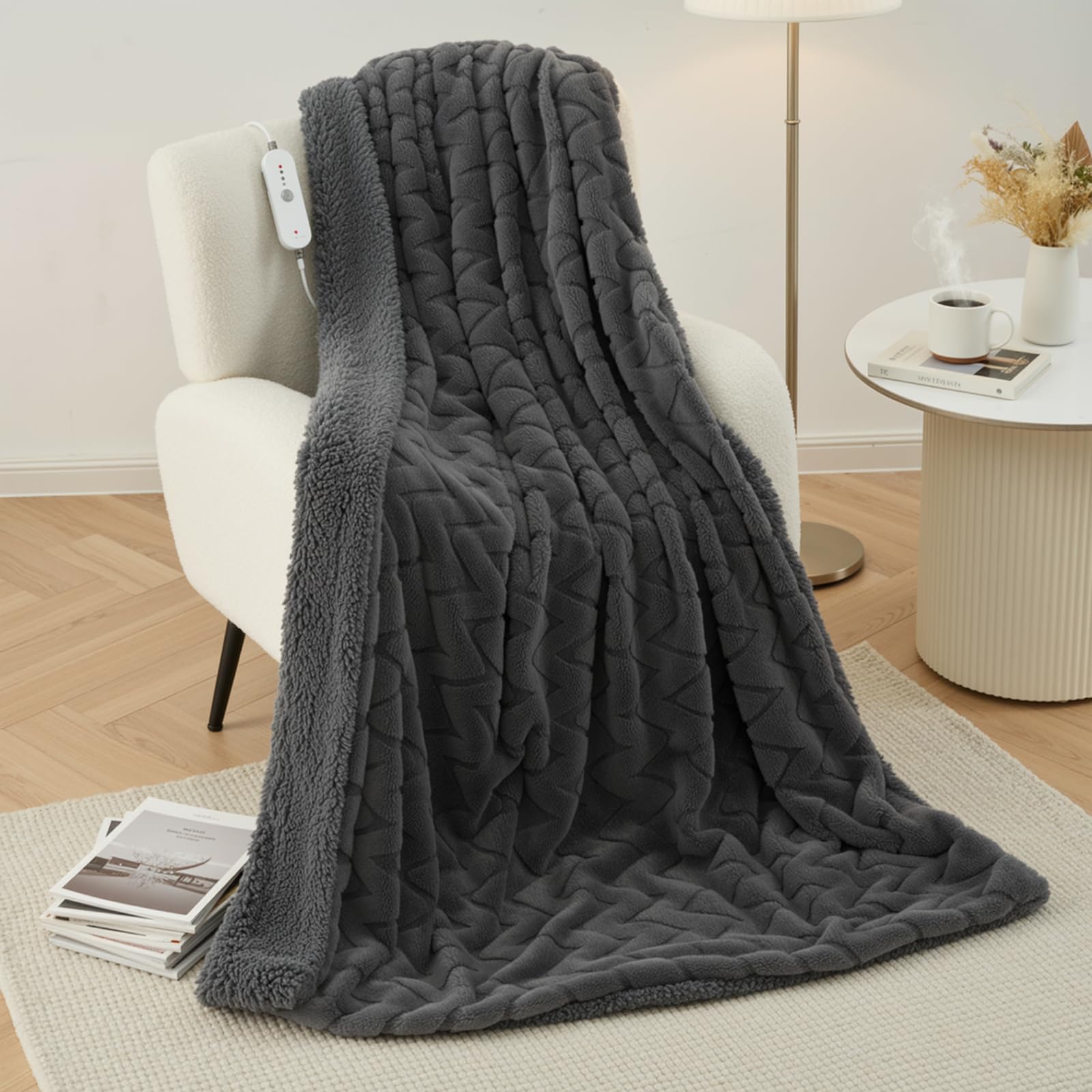 Coperta Elettrica Riscaldante 130x180 cm con 4 Livelli
