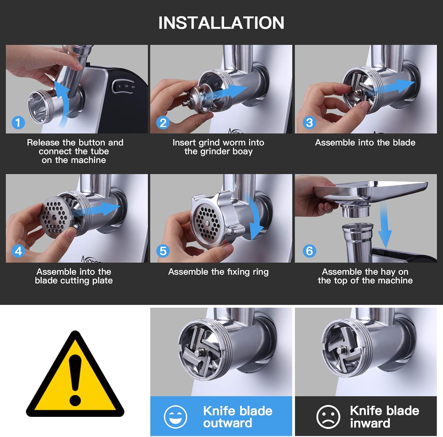 Tritacarne Elettrico Professionale 2000W 5 in 1 - immagine 6