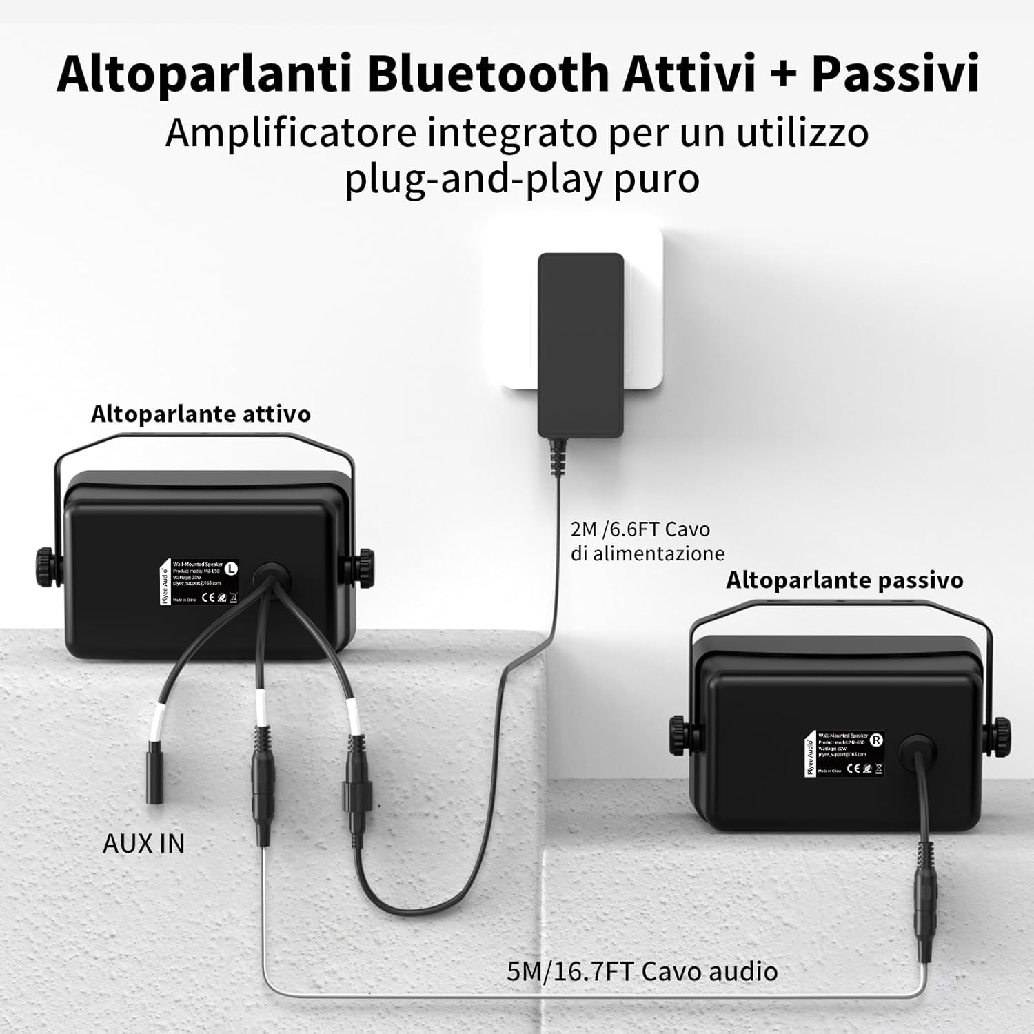 Casse Bluetooth da Esterno Attive + Passive (MZ-650) - immagine 3