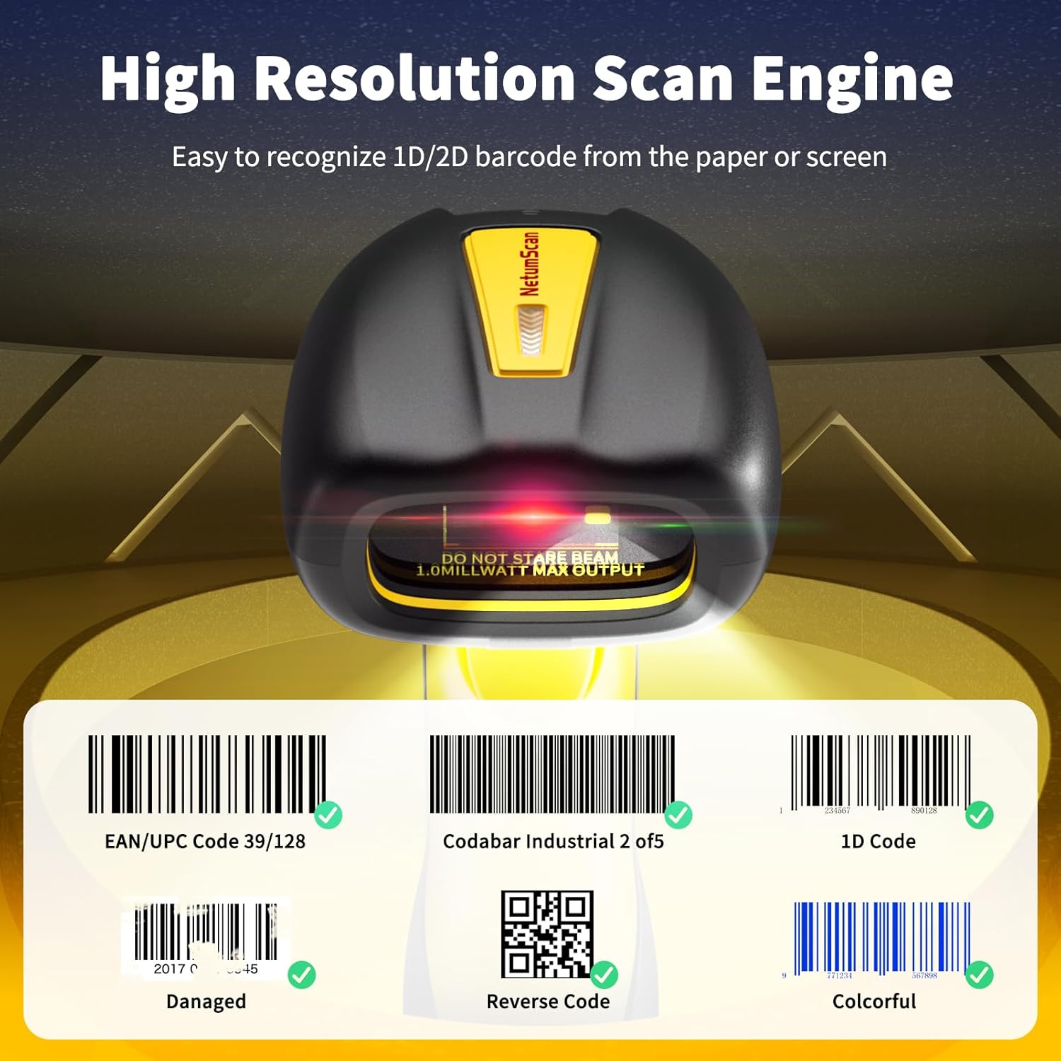 Netumscan Lettore Codici a Barre Wireless 1D/2D - immagine 2