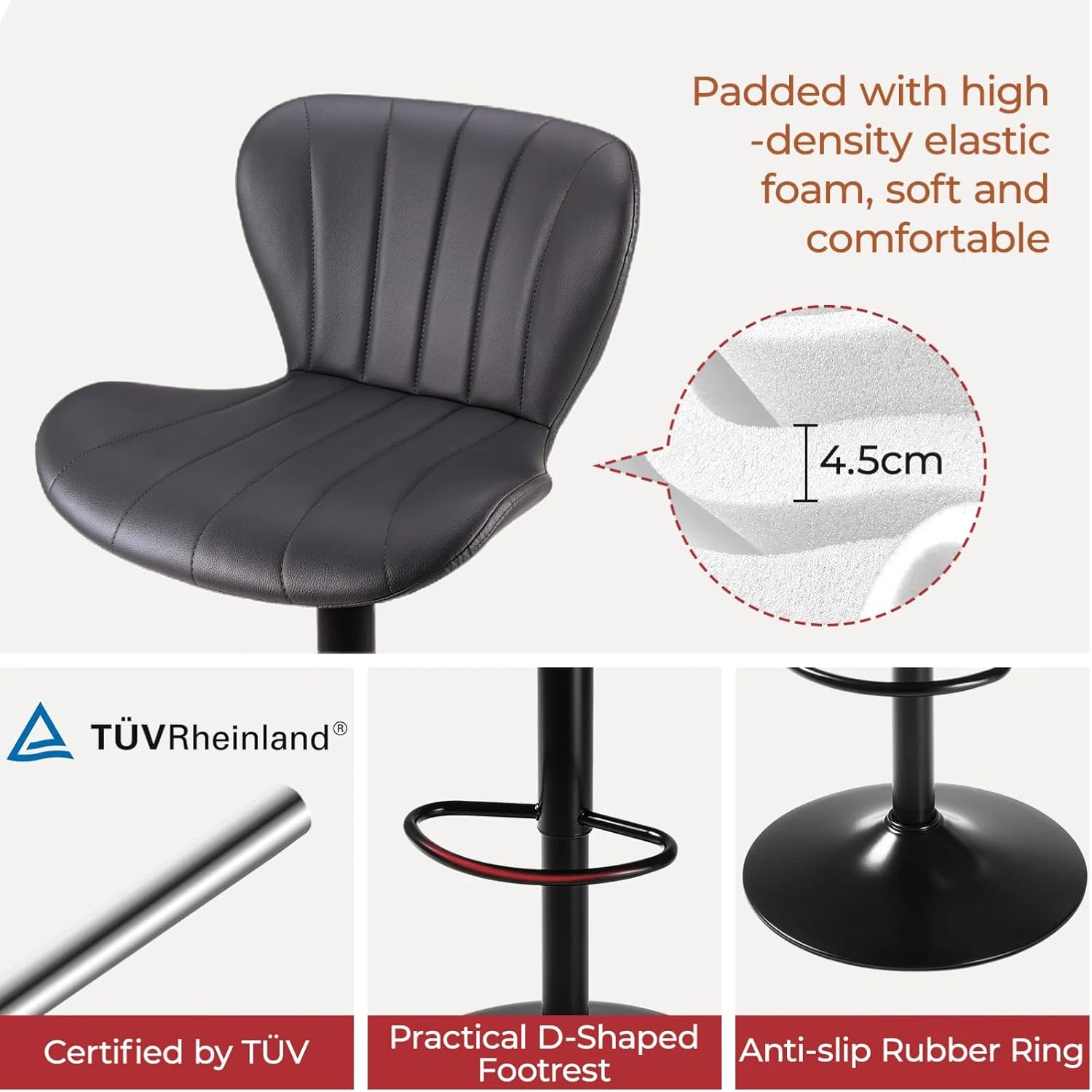 Clevich 2 Sgabelli Cucina Regolabili e Girevoli - immagine 4