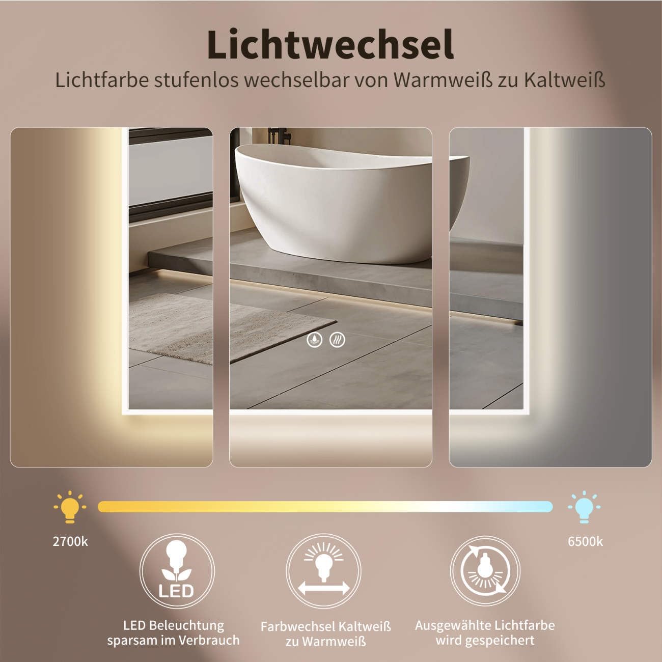 Hoko® Arch - Specchio ad Arco a LED 50x90cm - immagine 2