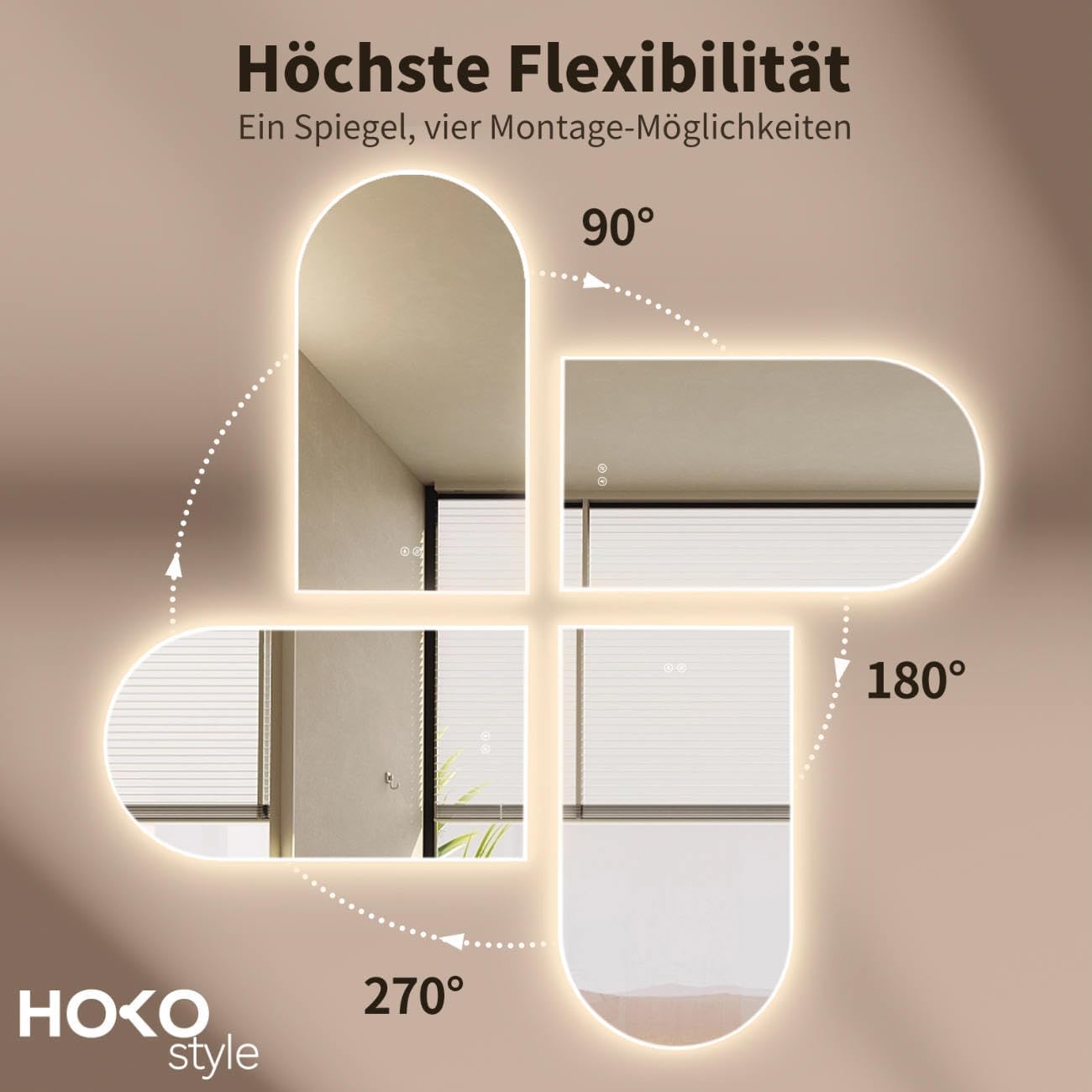 Hoko® Arch - Specchio ad Arco a LED 50x90cm - immagine 7