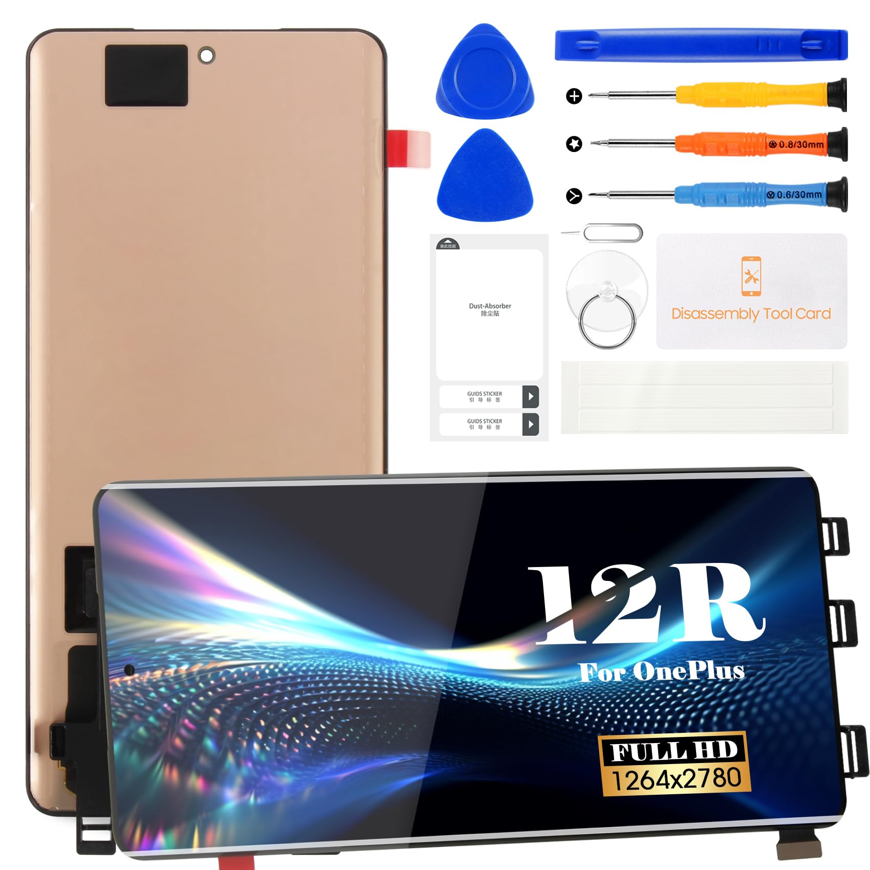 Schermo di Ricambio Originale per OnePlus 12R, Nero