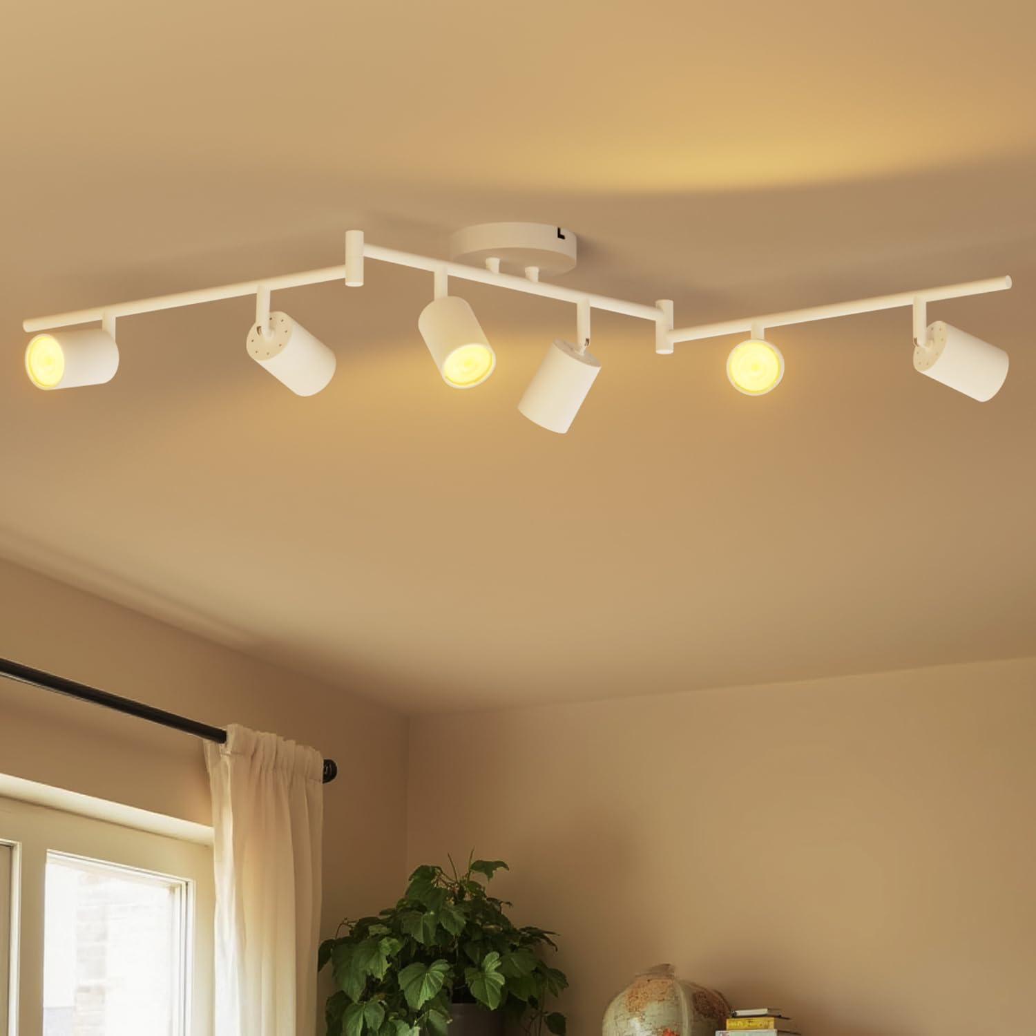 Lvwit Faretti LED da Soffitto Orientabili 6 Luci, Bianco