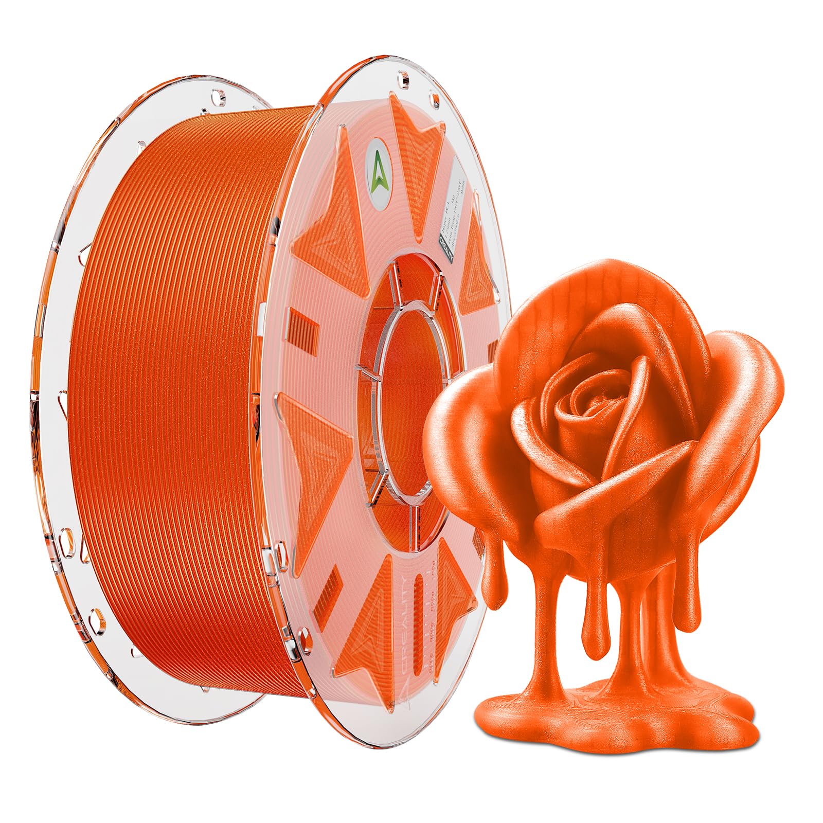 Creality PLA Filament,Hyper PLA RFID 3D Printer Filament:Ad Alta Velocità 30-600 mm/s Bobina 1kg (2,2 libbre) Con Supporto CFS,Adatto per K2 Plus Combo e la Stampanti 3D,1,75 mm Arancione Stellare