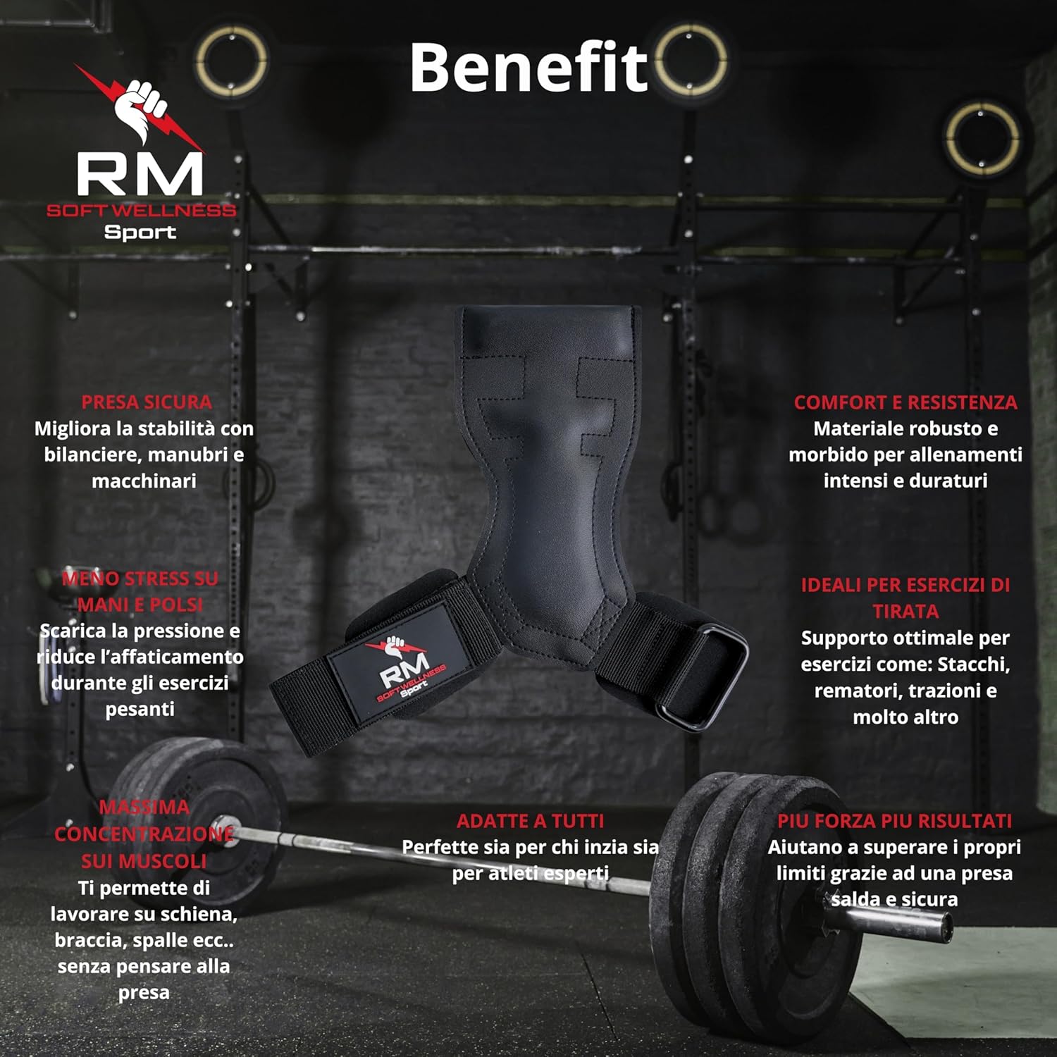 Straps Palestra Cinghie Sollevamento Pesi - immagine 2