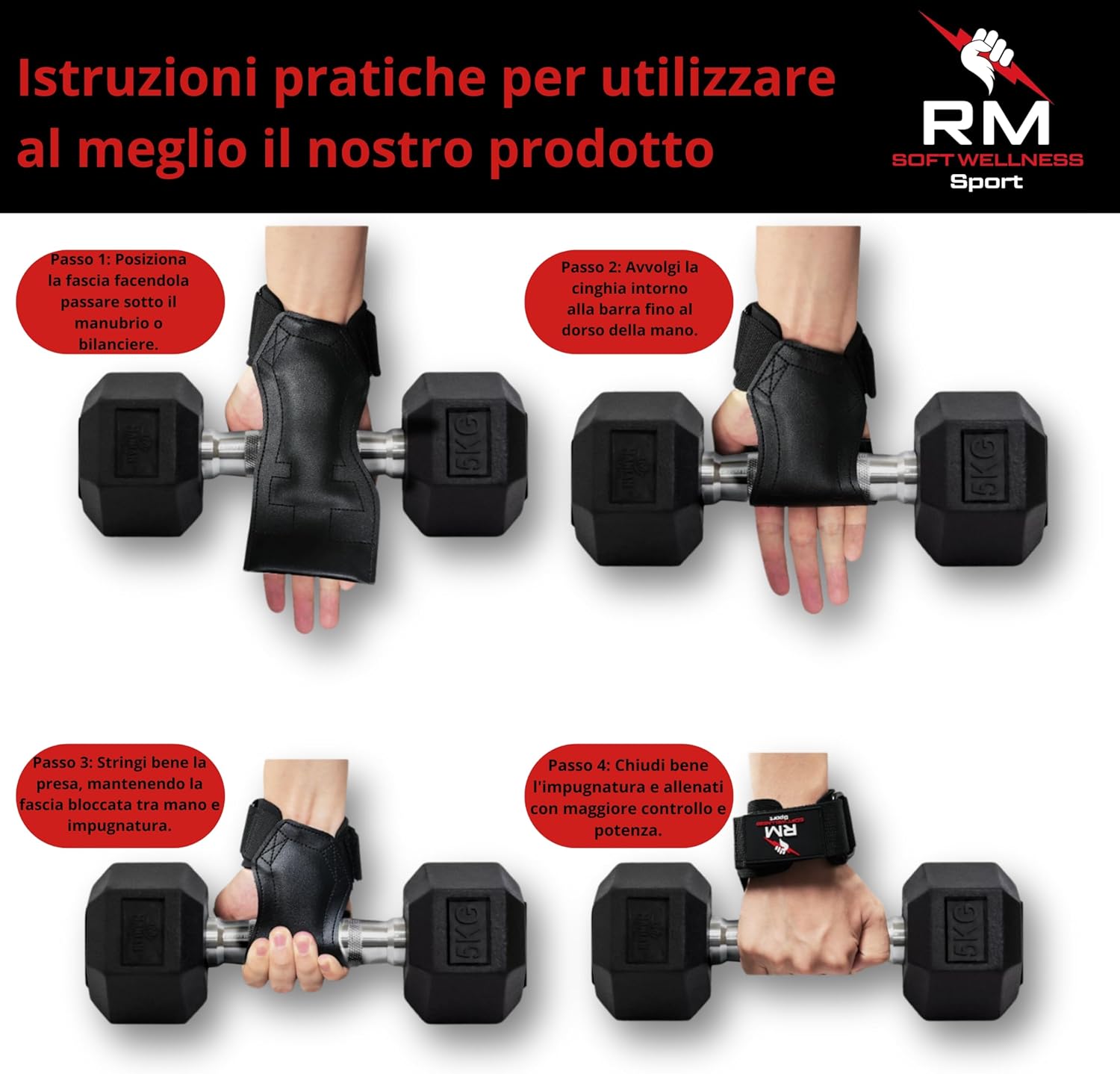 Straps Palestra Cinghie Sollevamento Pesi - immagine 3