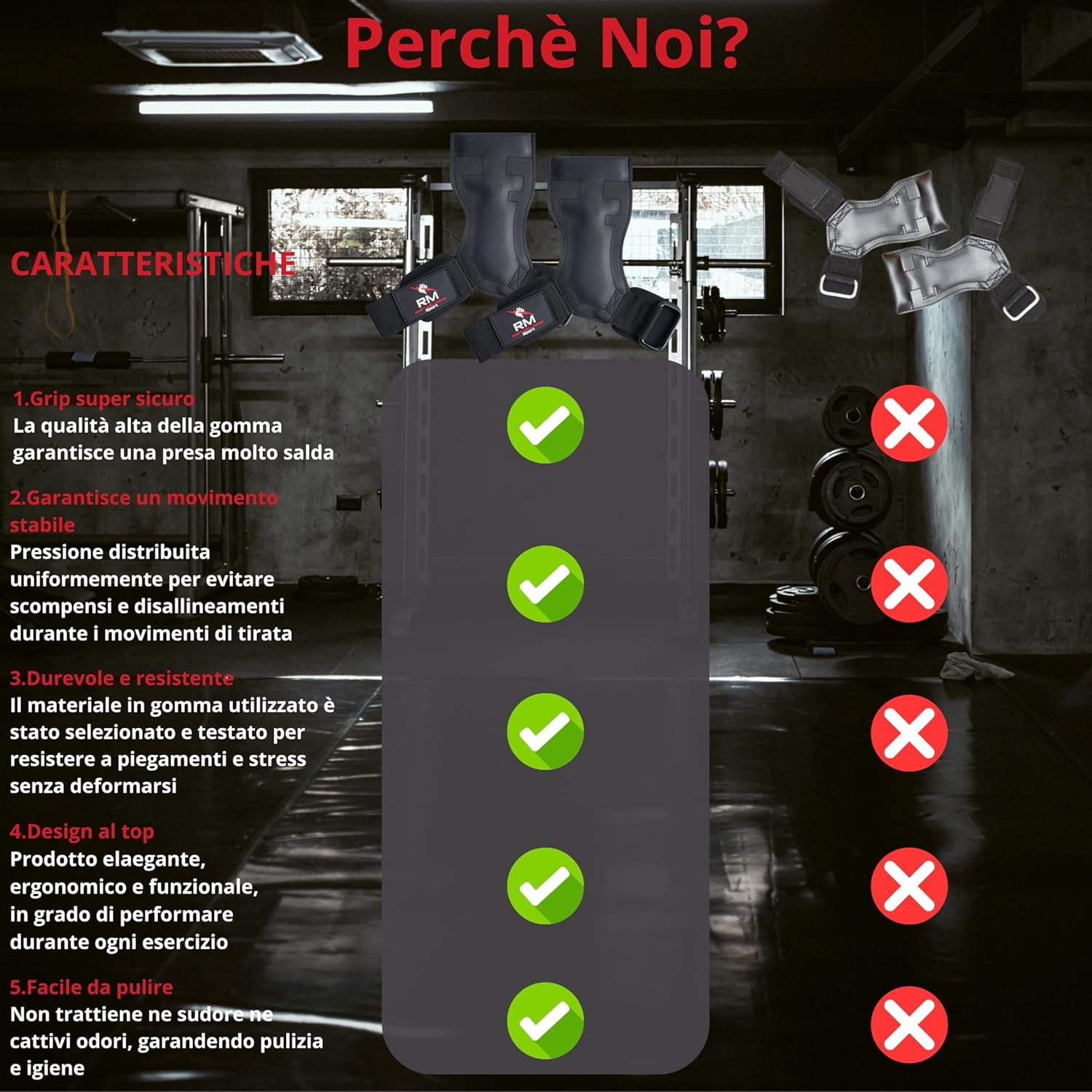 Straps Palestra Cinghie Sollevamento Pesi - immagine 4