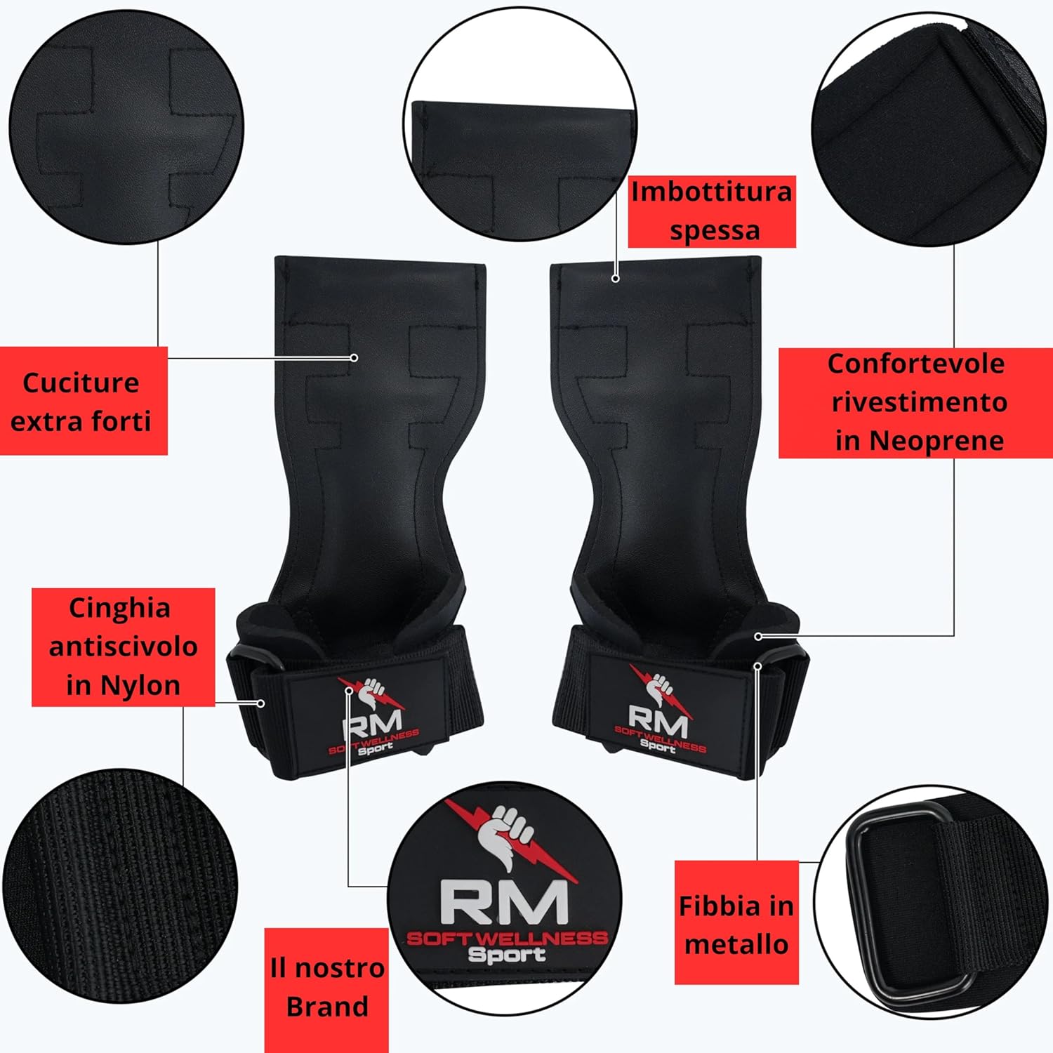 Straps Palestra Cinghie Sollevamento Pesi - immagine 5