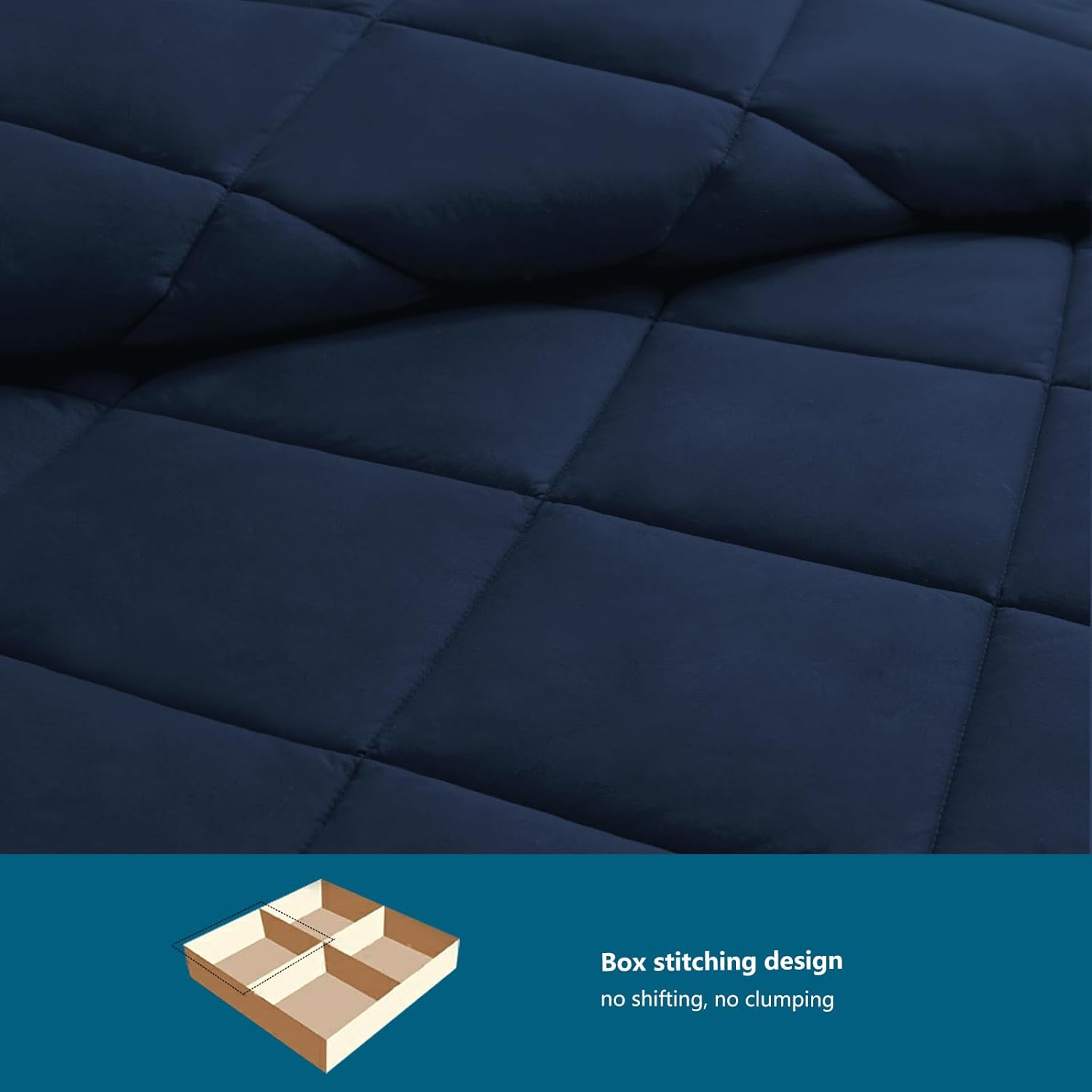 Wavve Piumino Quattro Stagioni Letto Singolo 135x200, Blu Marino - immagine 6