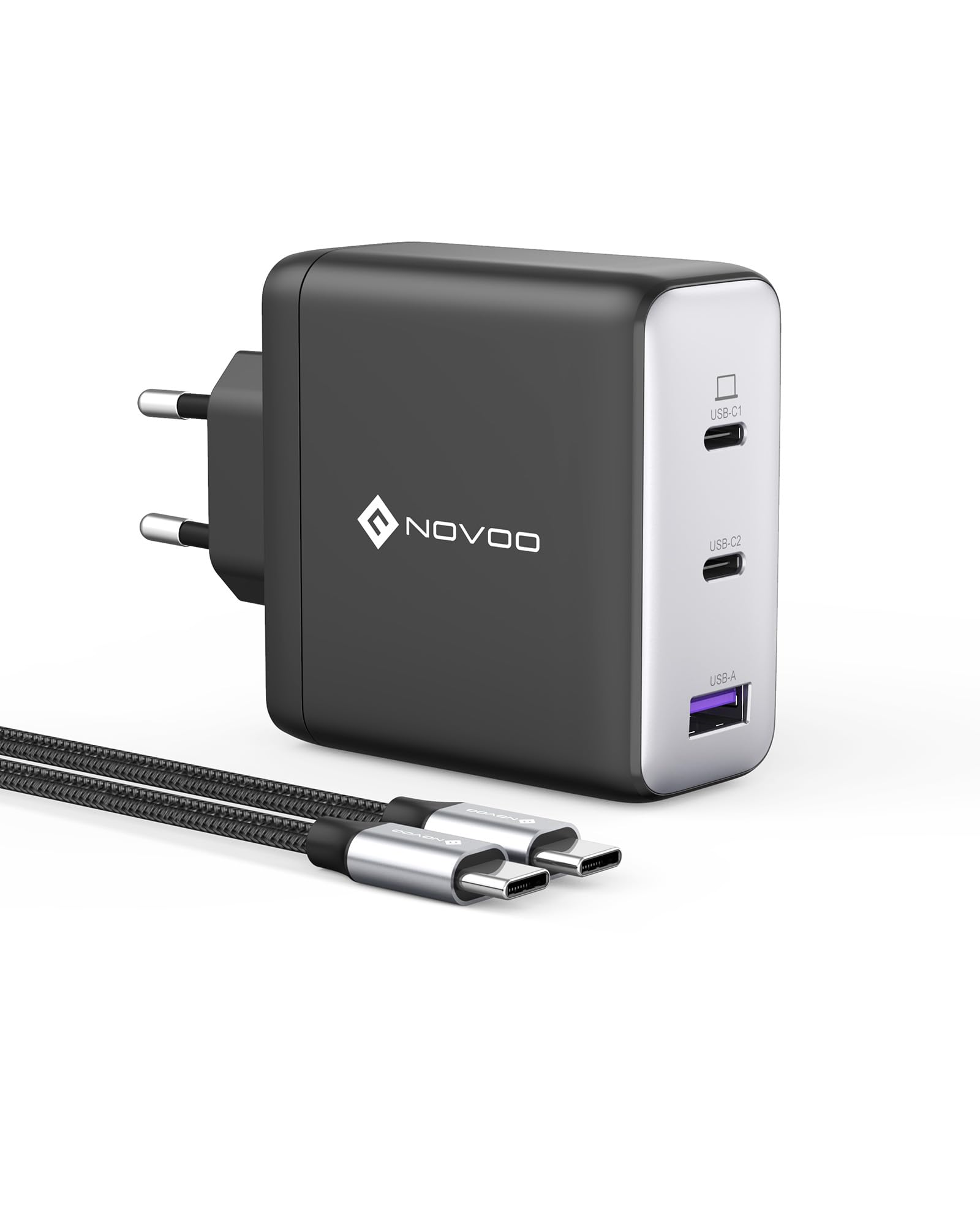Novoo Caricatore USB C GaN Ⅲ 120W 3 Porte