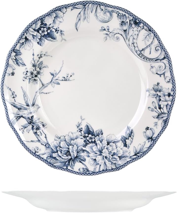 H&h set 6 piatti piani kensington in porcellana cm 27