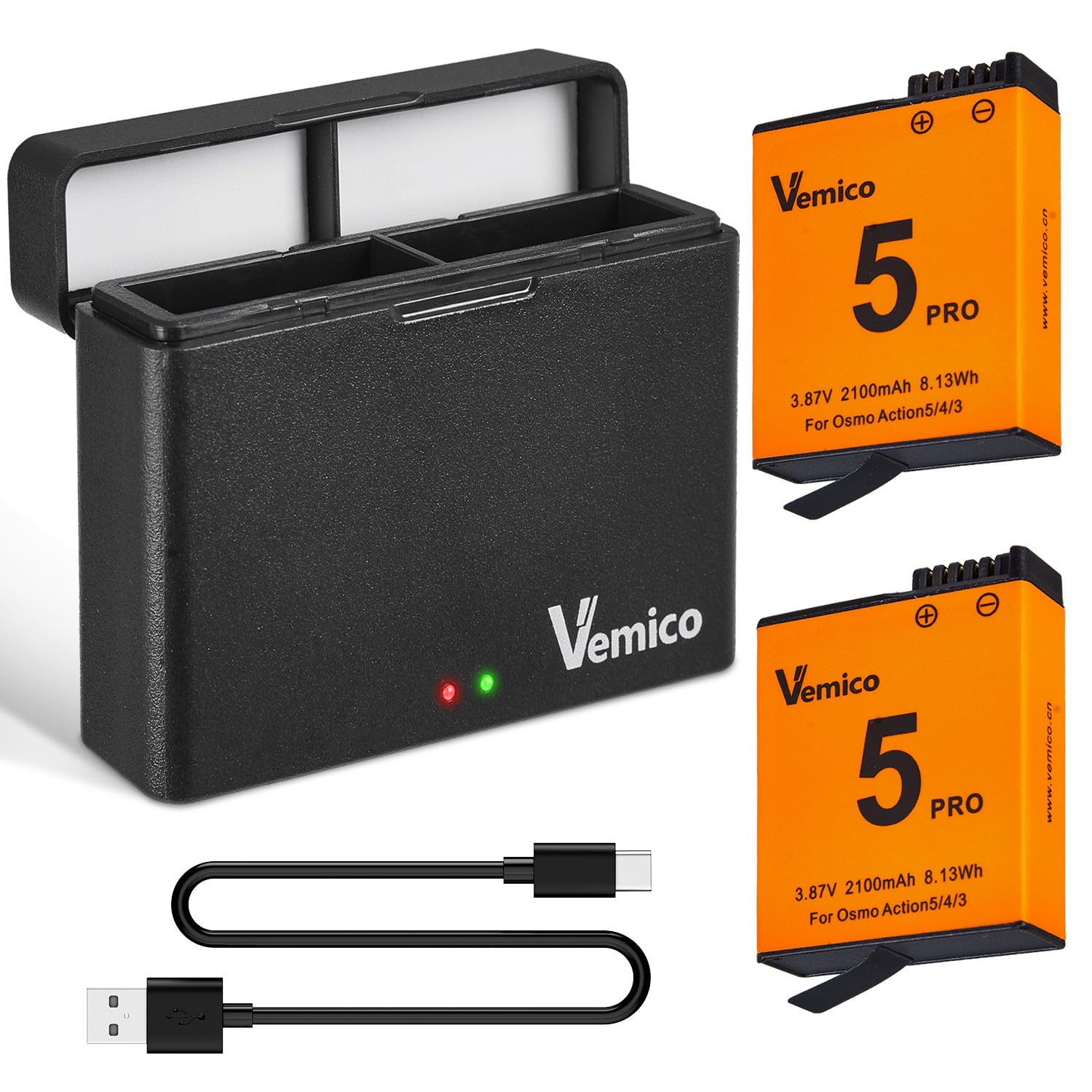 Vemico OSMO Action 5 Pro Caricabatteria Set